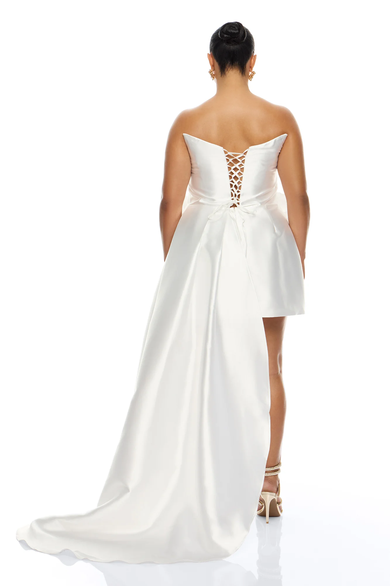 Dara Draped Taffeta Mini Dress - White - Image 8