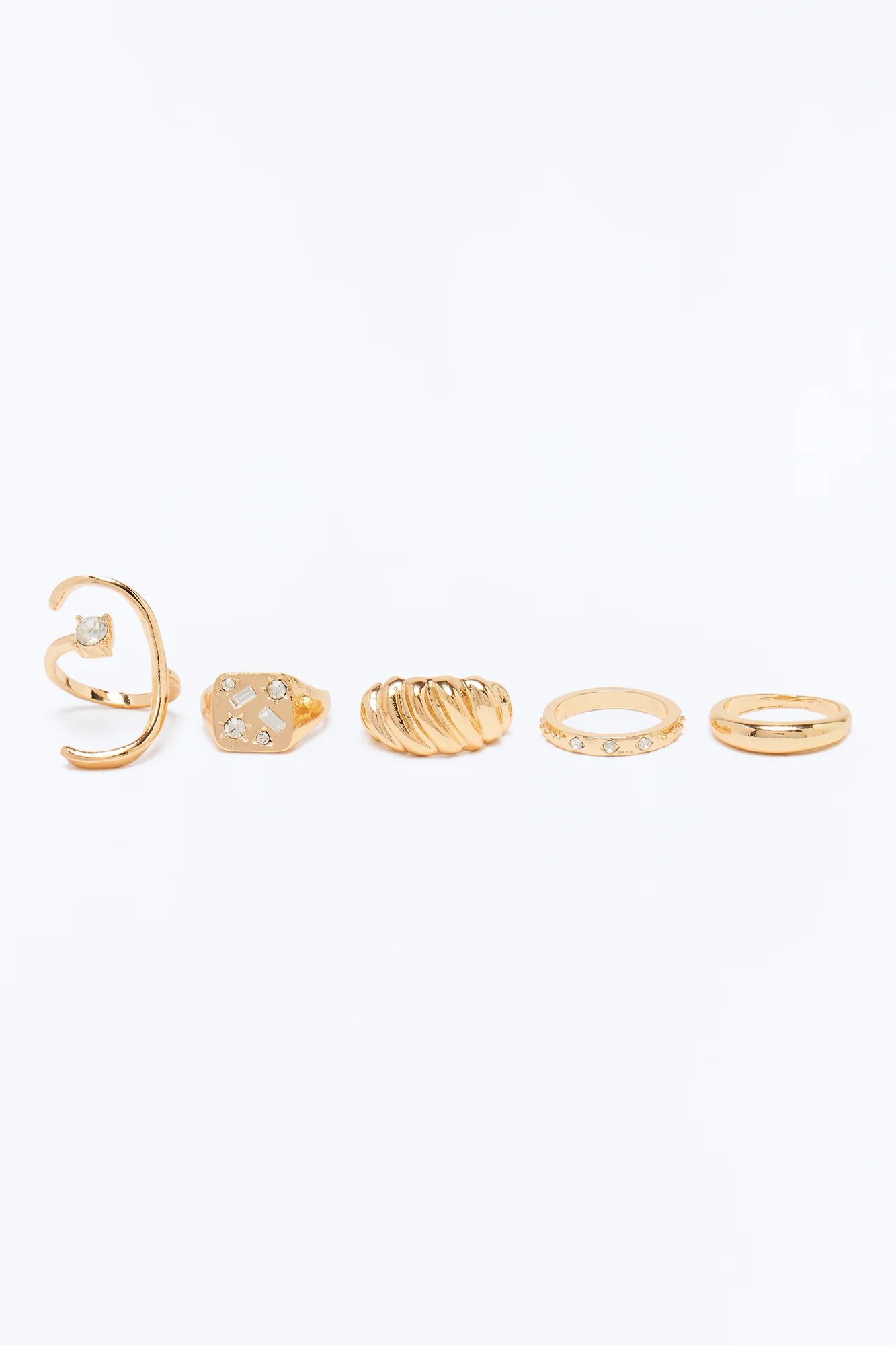 Dare Me 5 Piece Ring Set - Gold - Image 3