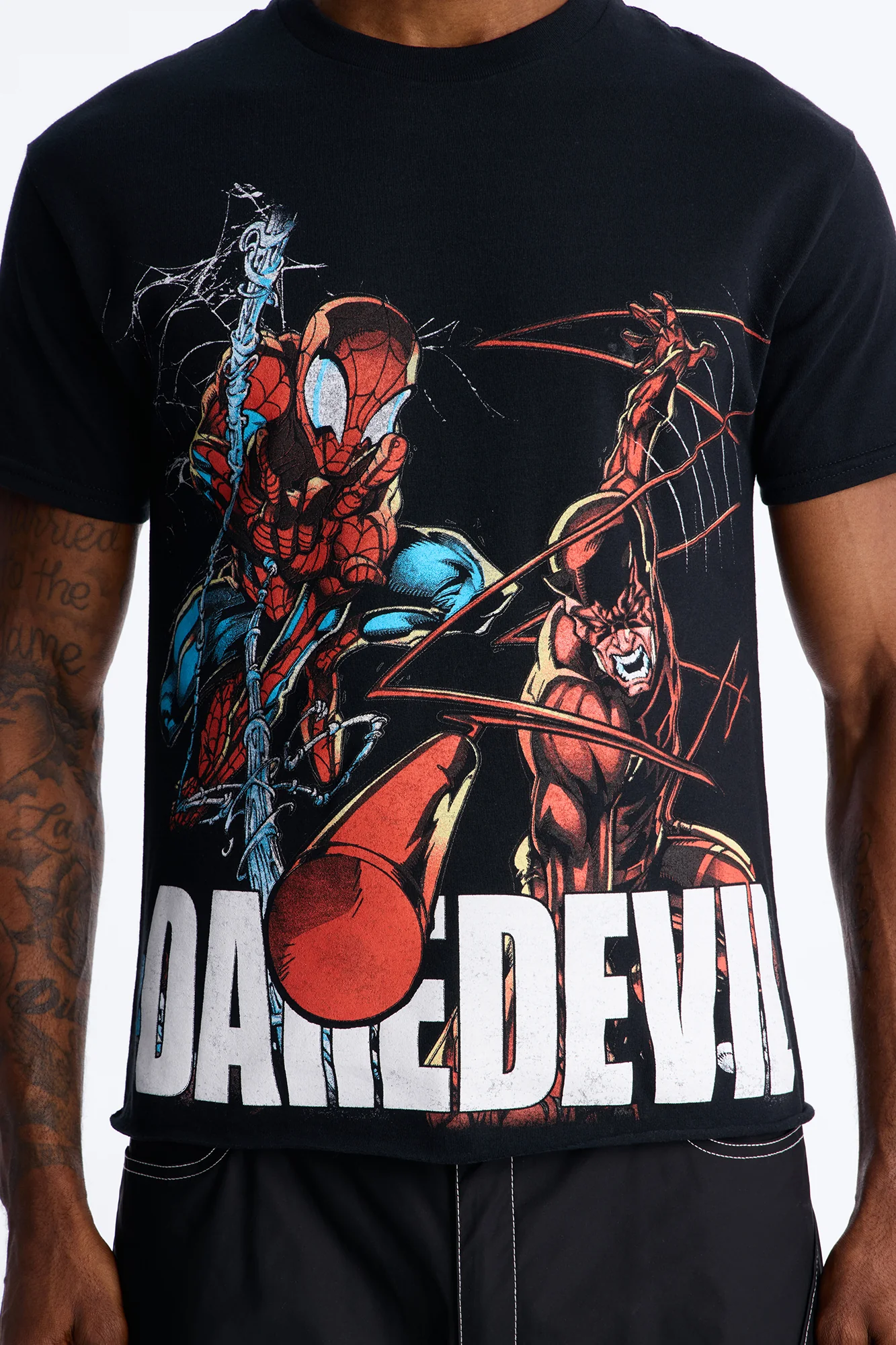 Daredevil And Spiderman Boxy Short Sleeve Tee - Black - Image 3