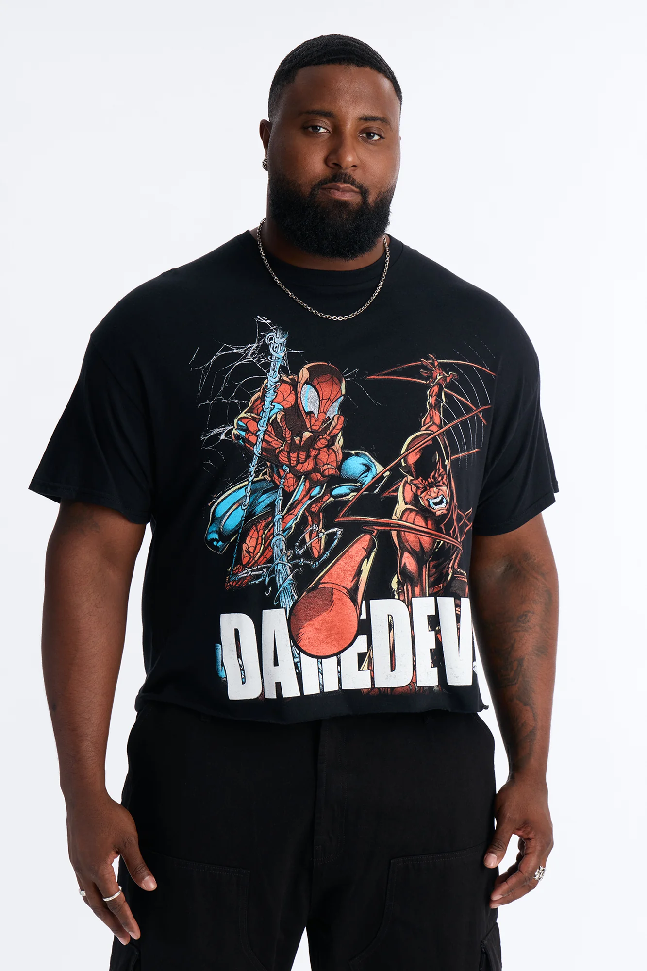 Daredevil And Spiderman Boxy Short Sleeve Tee - Black - Image 5