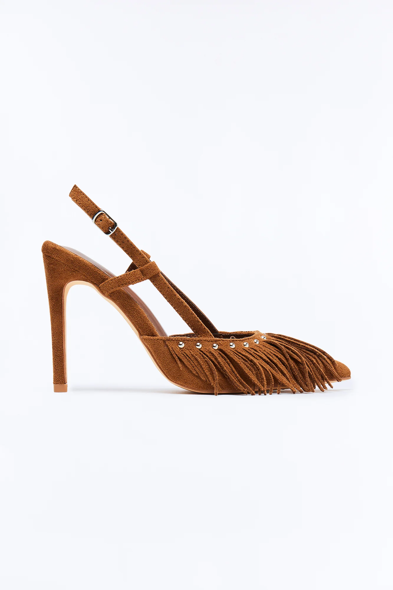 Dariella Fringe Slingback Pumps - Brown