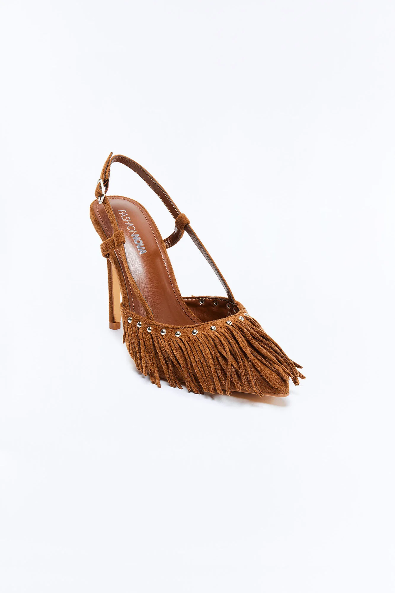 Dariella Fringe Slingback Pumps - Brown - Image 2