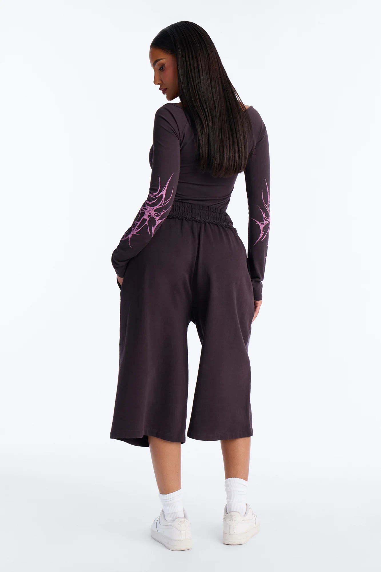 Dark Goddess Sweatshorts - Plum - Image 4