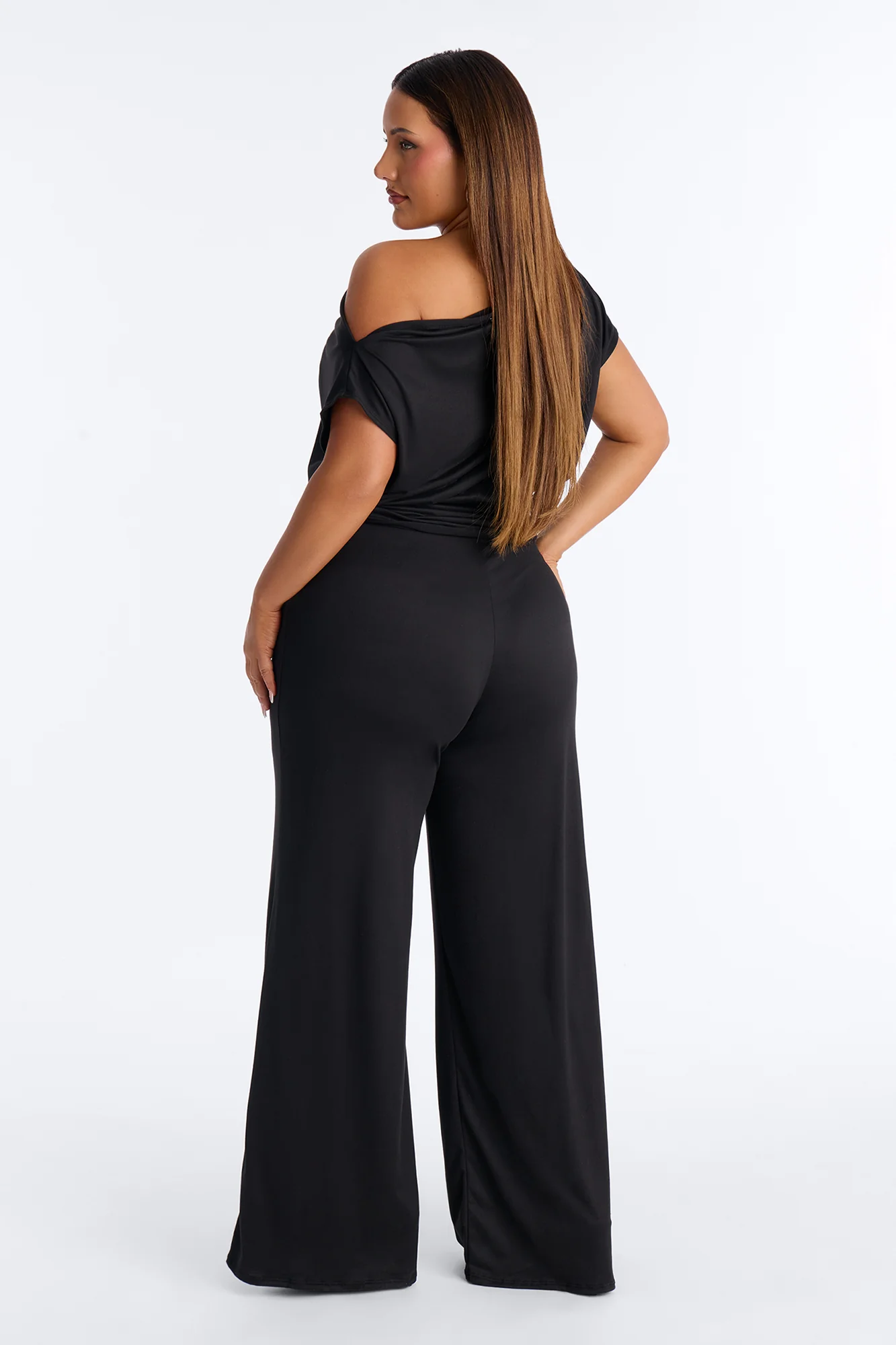 Darla Off Shoulder Pant Set - Black - Image 7