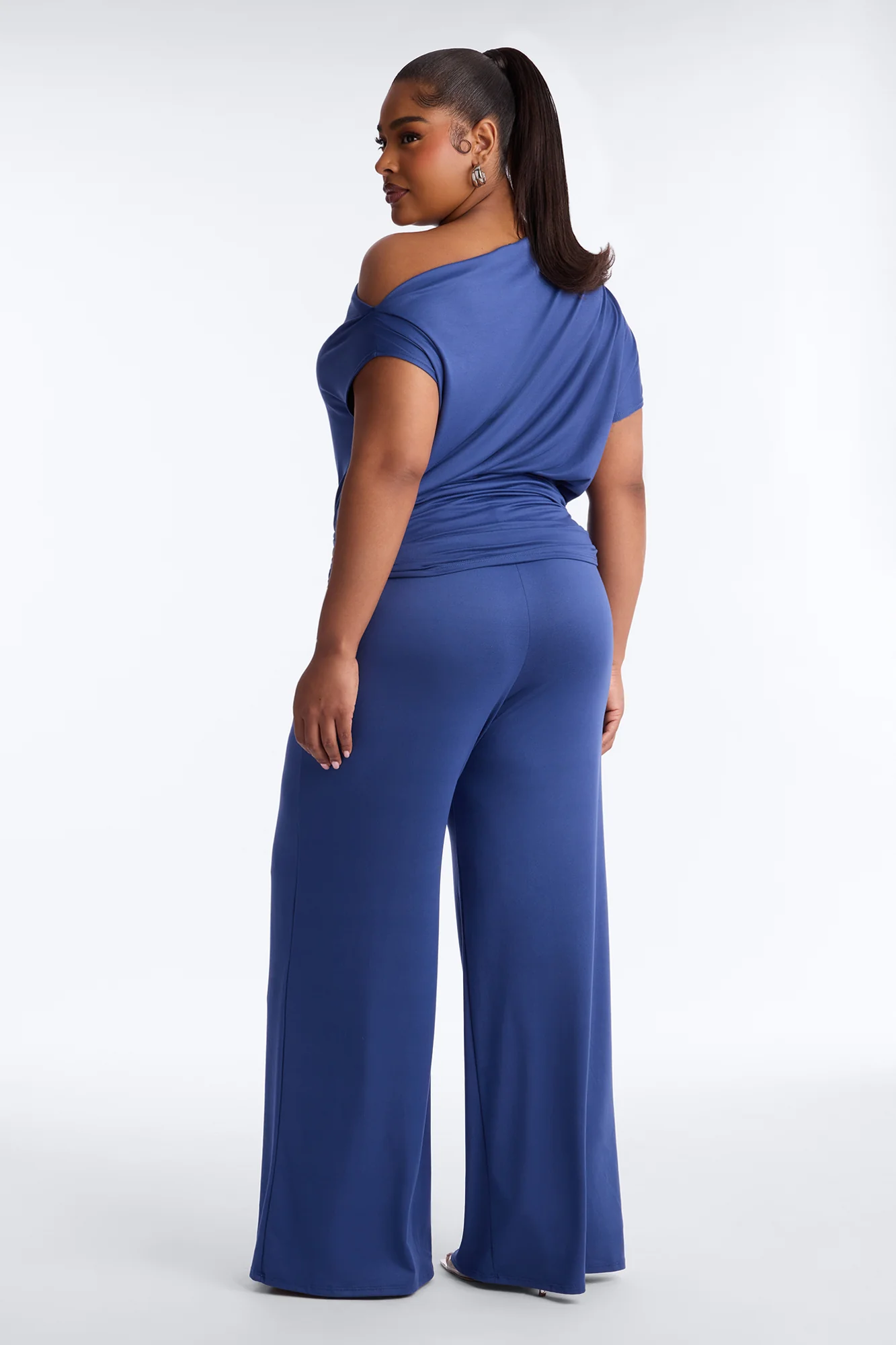 Darla Off Shoulder Pant Set - Blue - Image 8