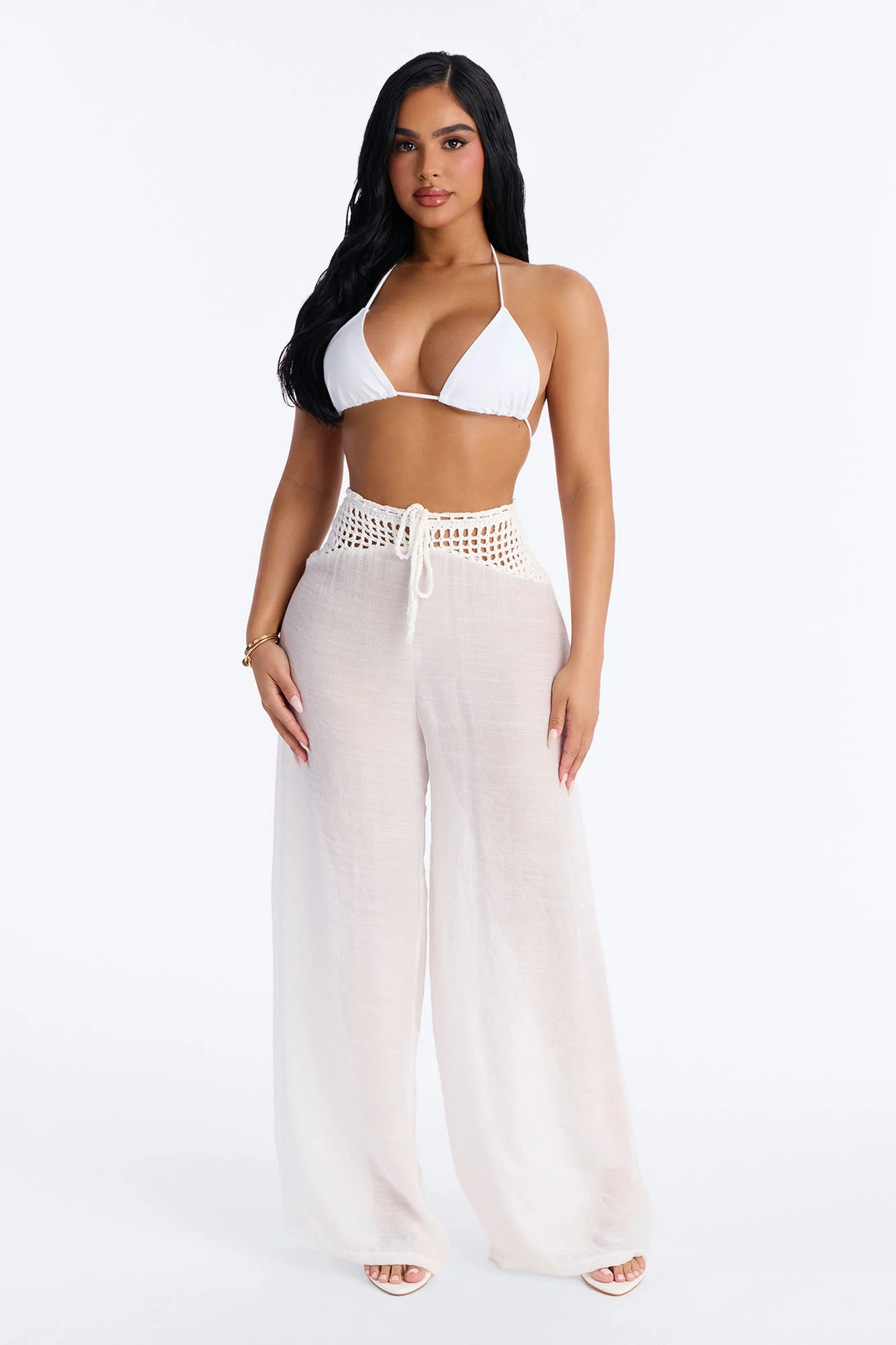 Darling Linen Swim Cover Up Pant - White