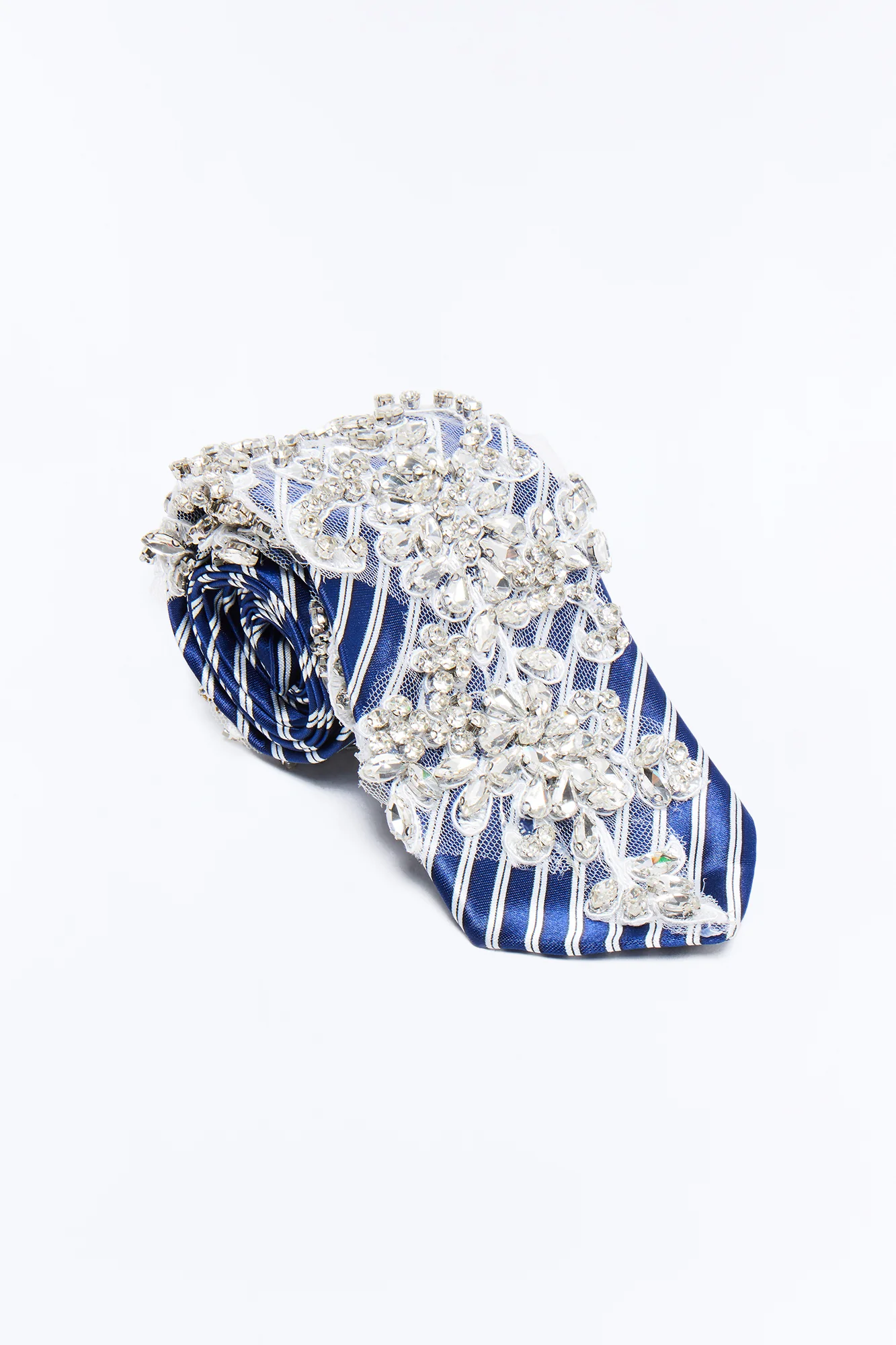 Day To Night Rhinestone Tie Scarf - Blue/combo - Image 3