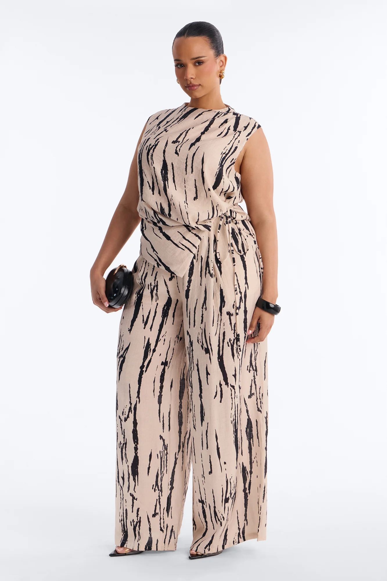 Day Trip Wrap Pant Set - Cream/combo - Image 5