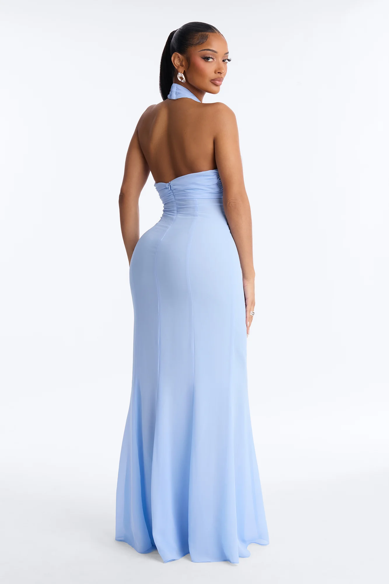 Daydream Drift Chiffon Maxi Dress - Light Blue - Image 5