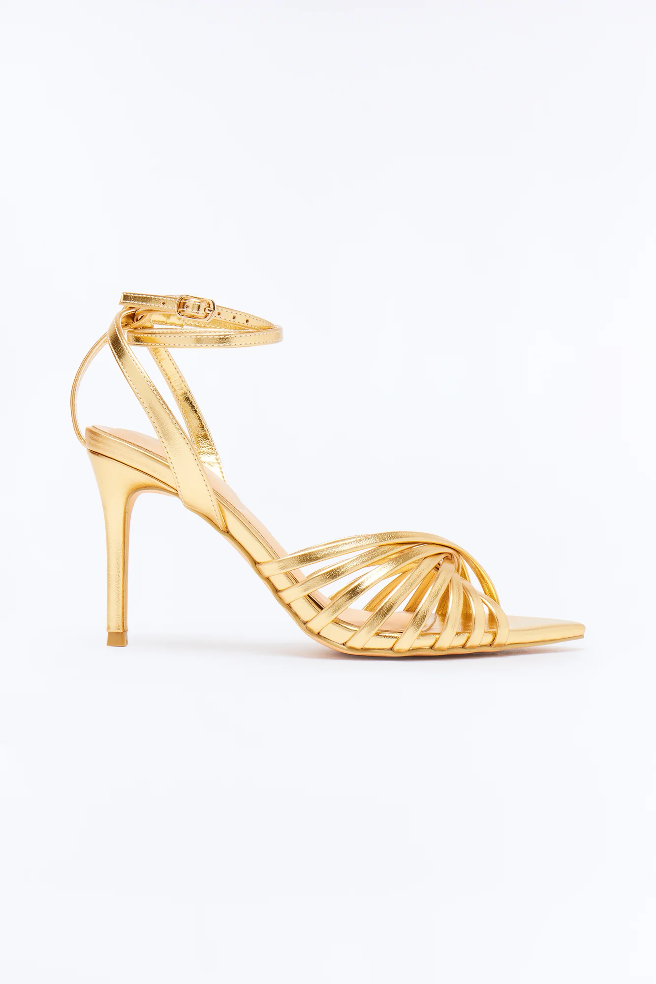 Dayza Ankle Strap Heels - Gold