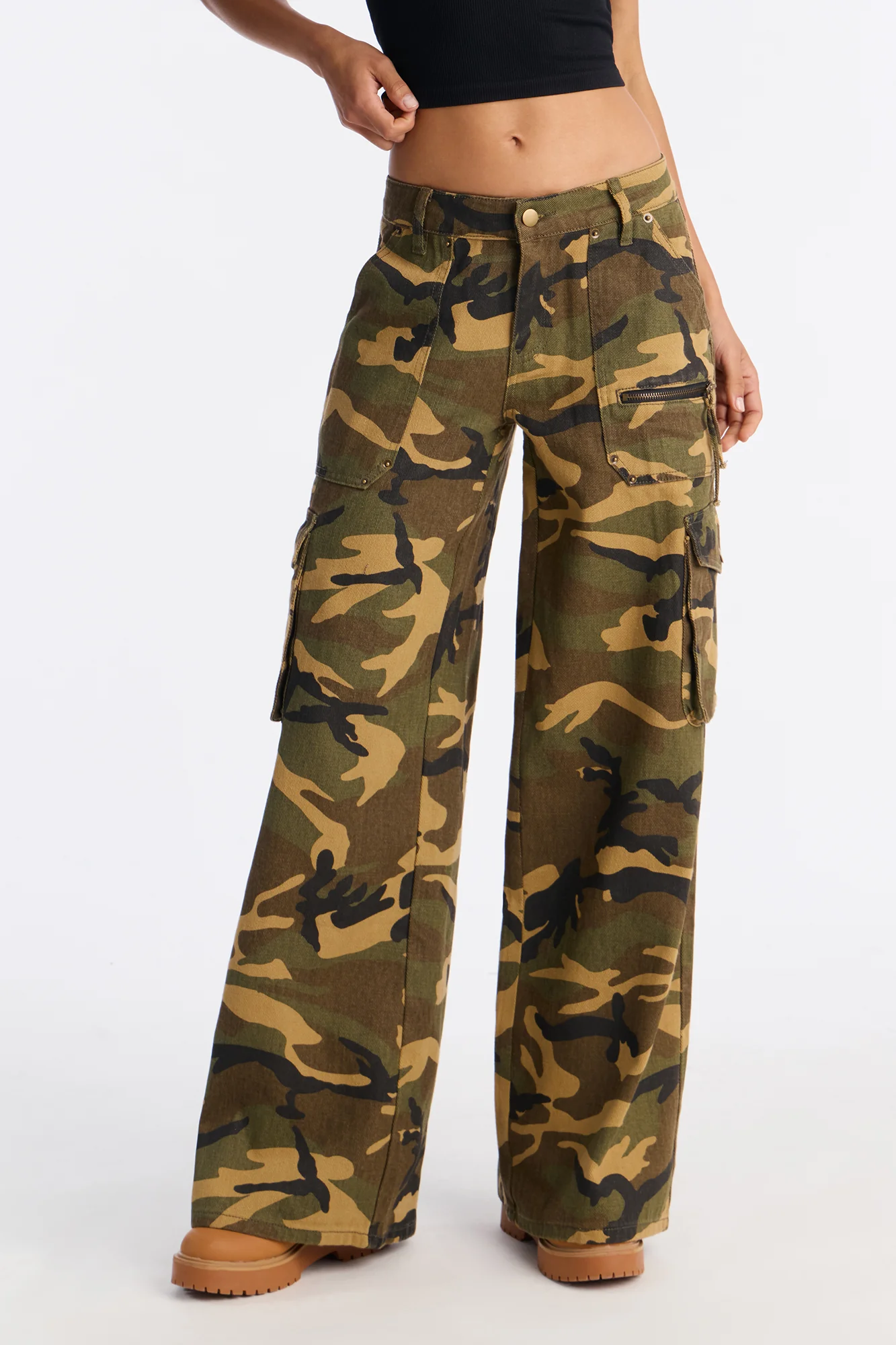 Declassified Camo Cargo Jeans - Green/combo - Image 2