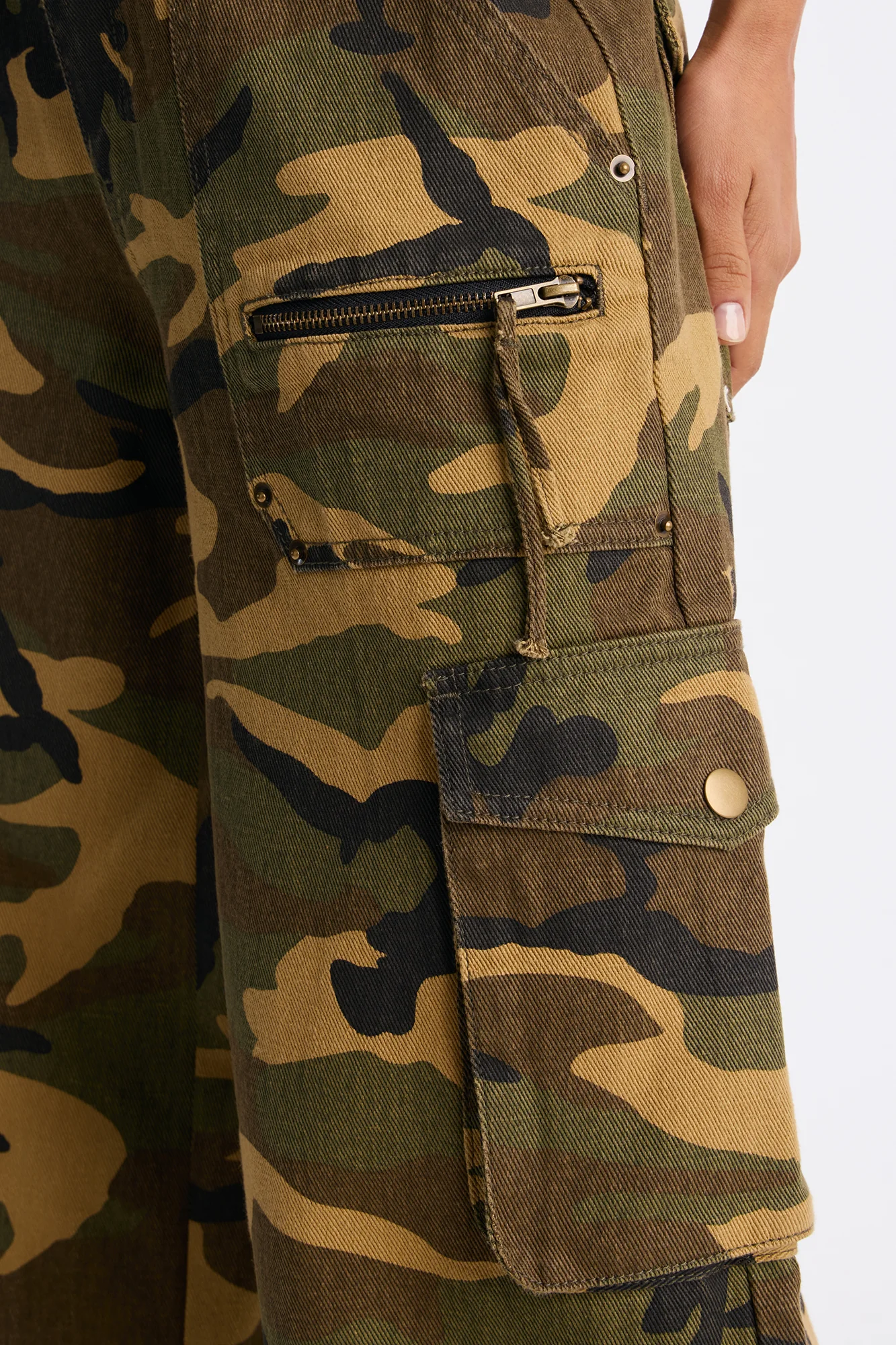 Declassified Camo Cargo Jeans - Green/combo - Image 3