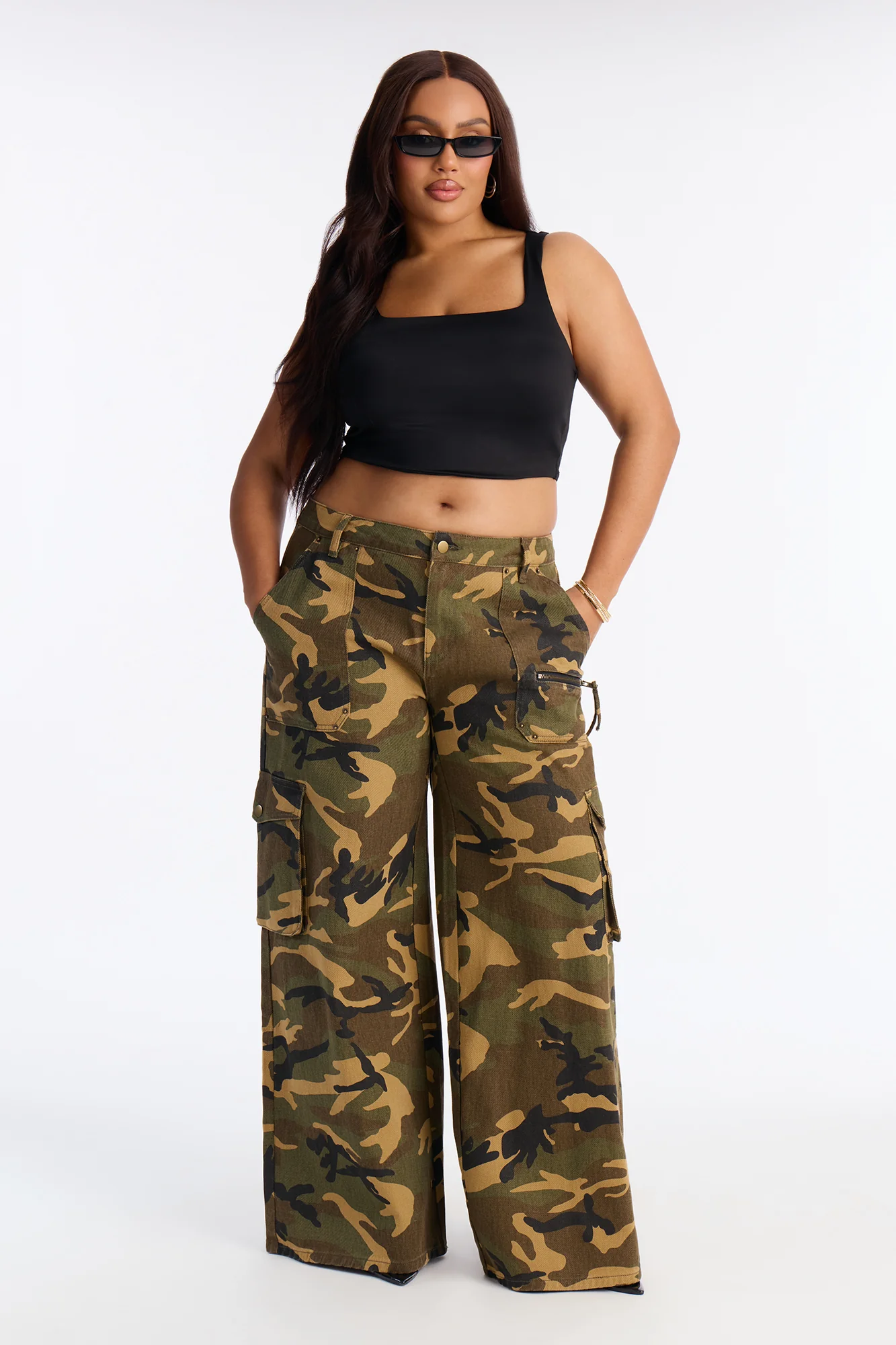 Declassified Camo Cargo Jeans - Green/combo - Image 5