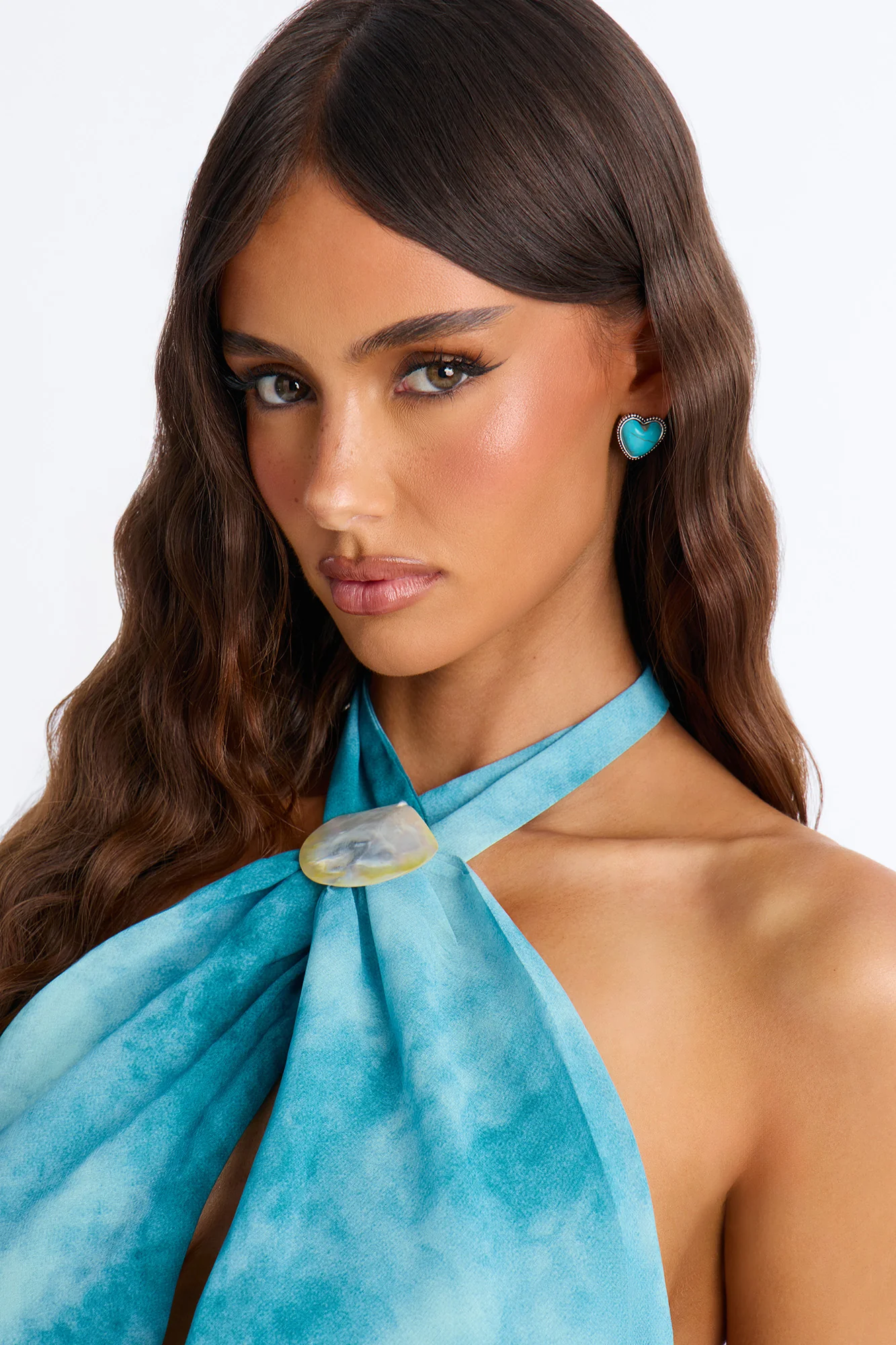 Deep Love Stud Earrings - Turquoise - Image 2