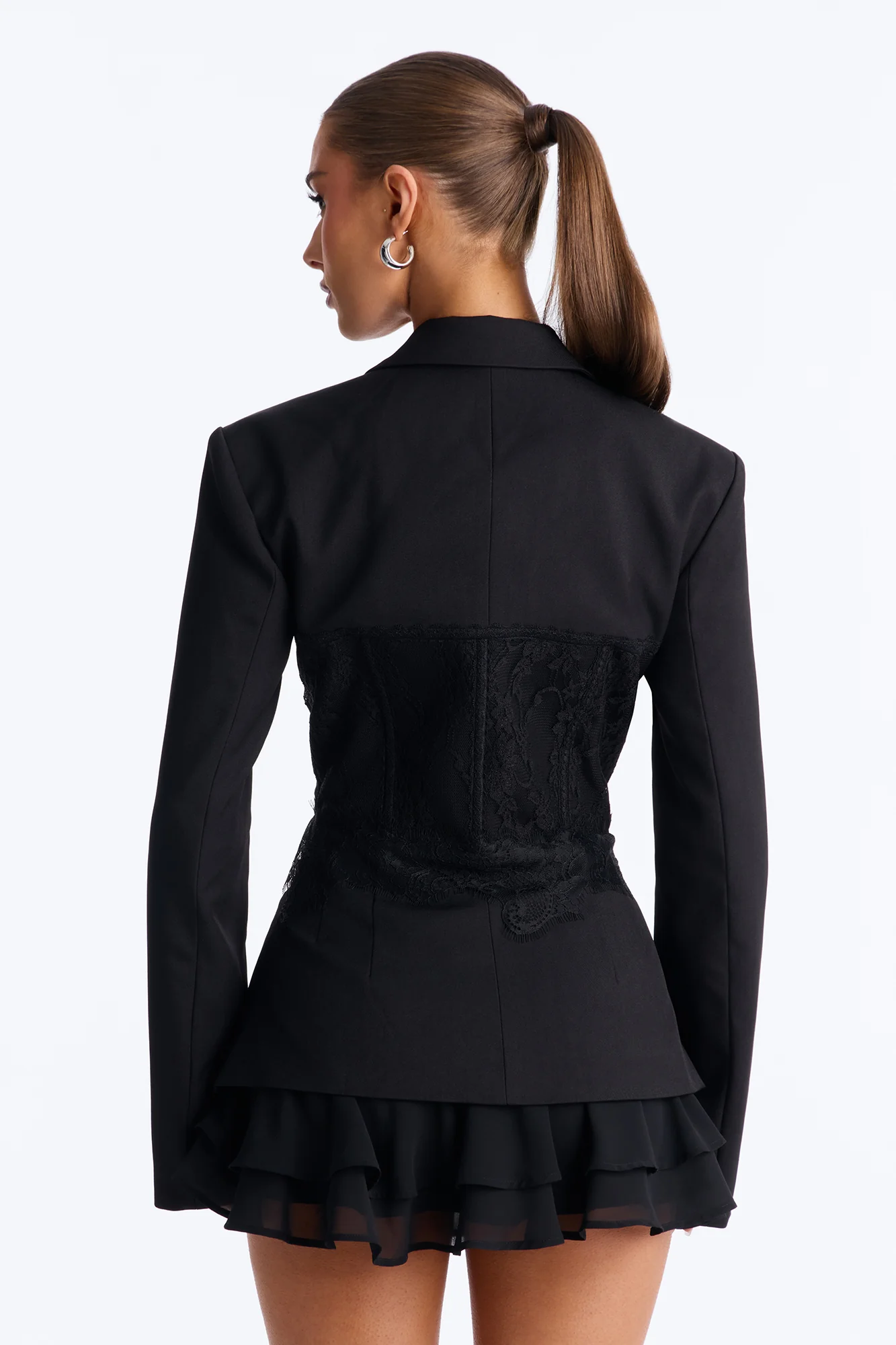 Deep Secrets Lace Corset Blazer - Black - Image 4