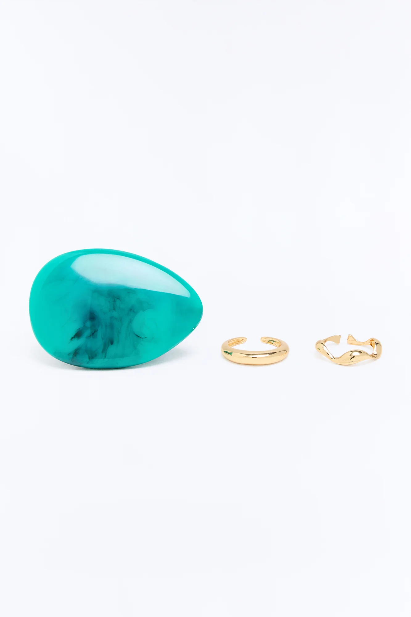 Deep Waters 3 Piece Ring Set - Turquoise/combo