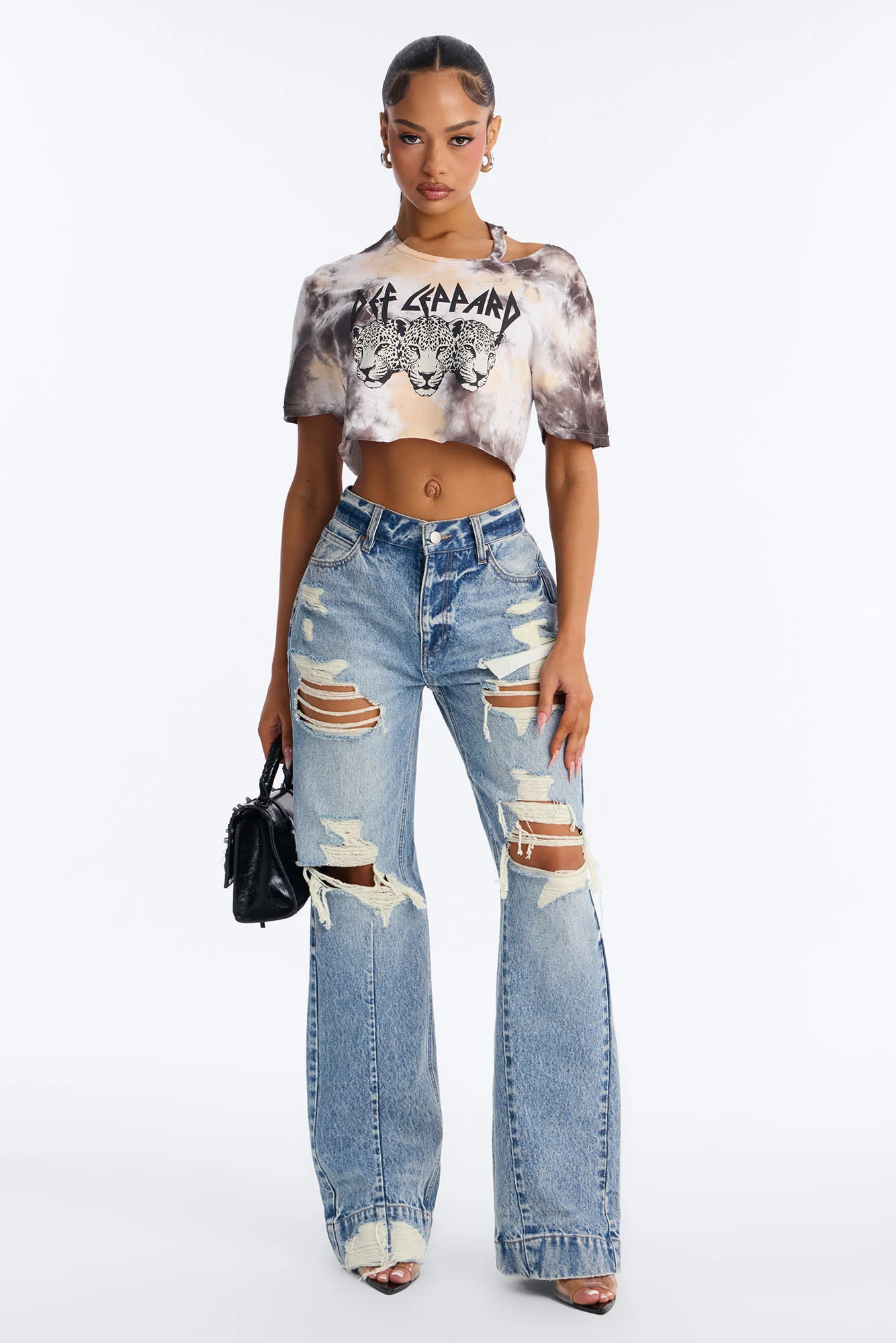Def Leppard Cut Out Cloud Wash Tee - Multi Color - Image 2