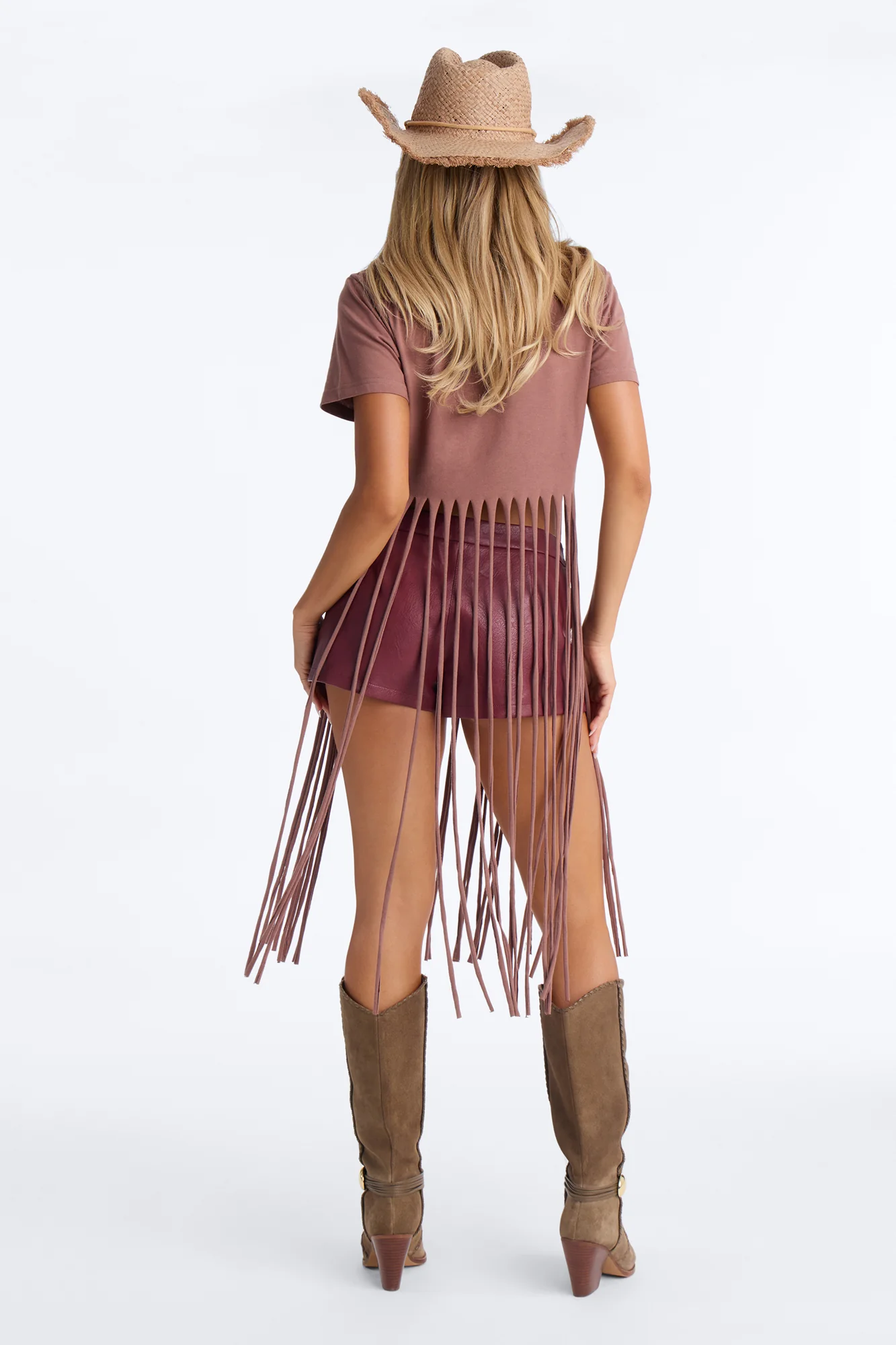 Def Leppard Fringe Tee - Brown - Image 5