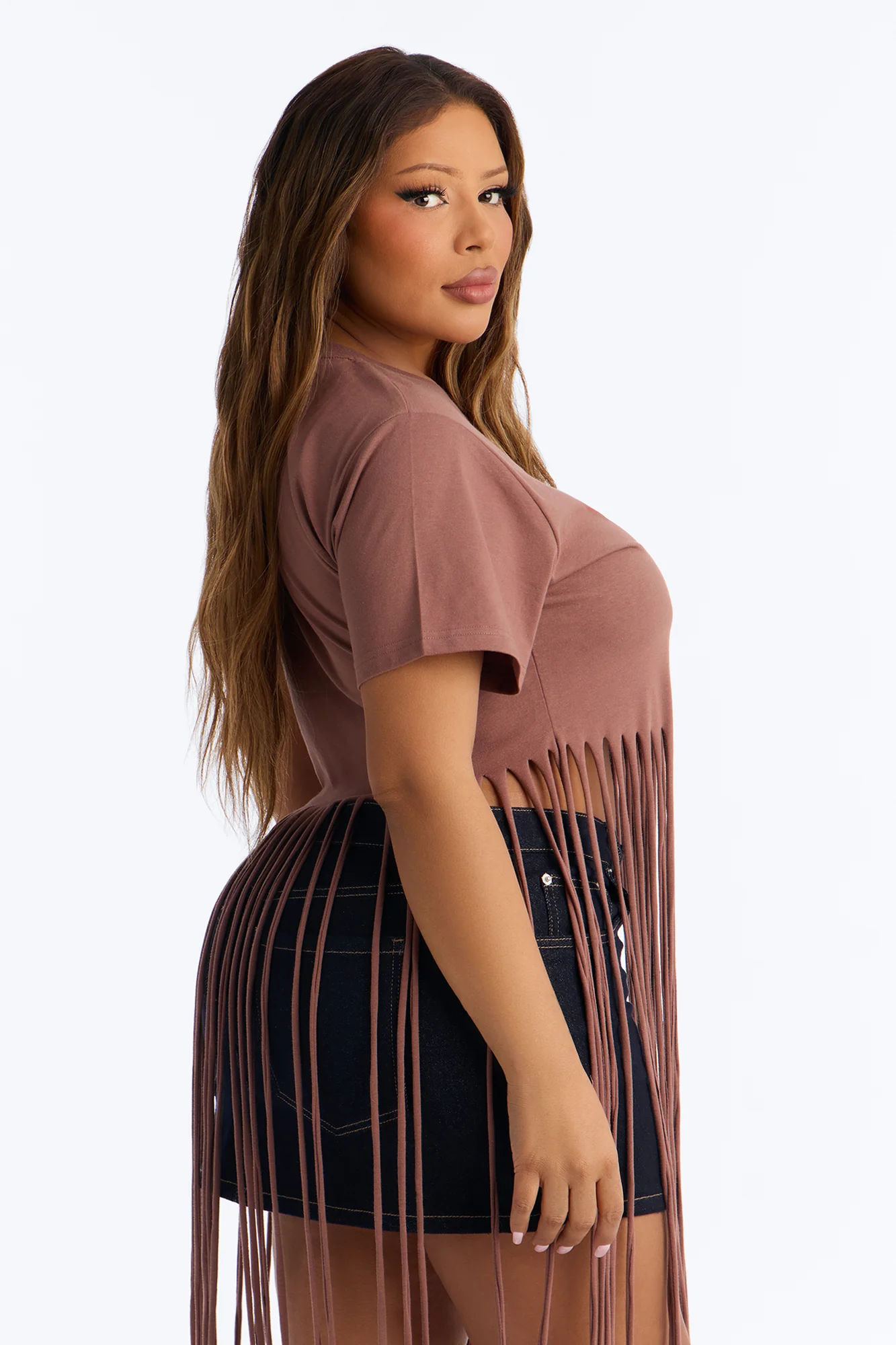 Def Leppard Fringe Tee - Brown - Image 8