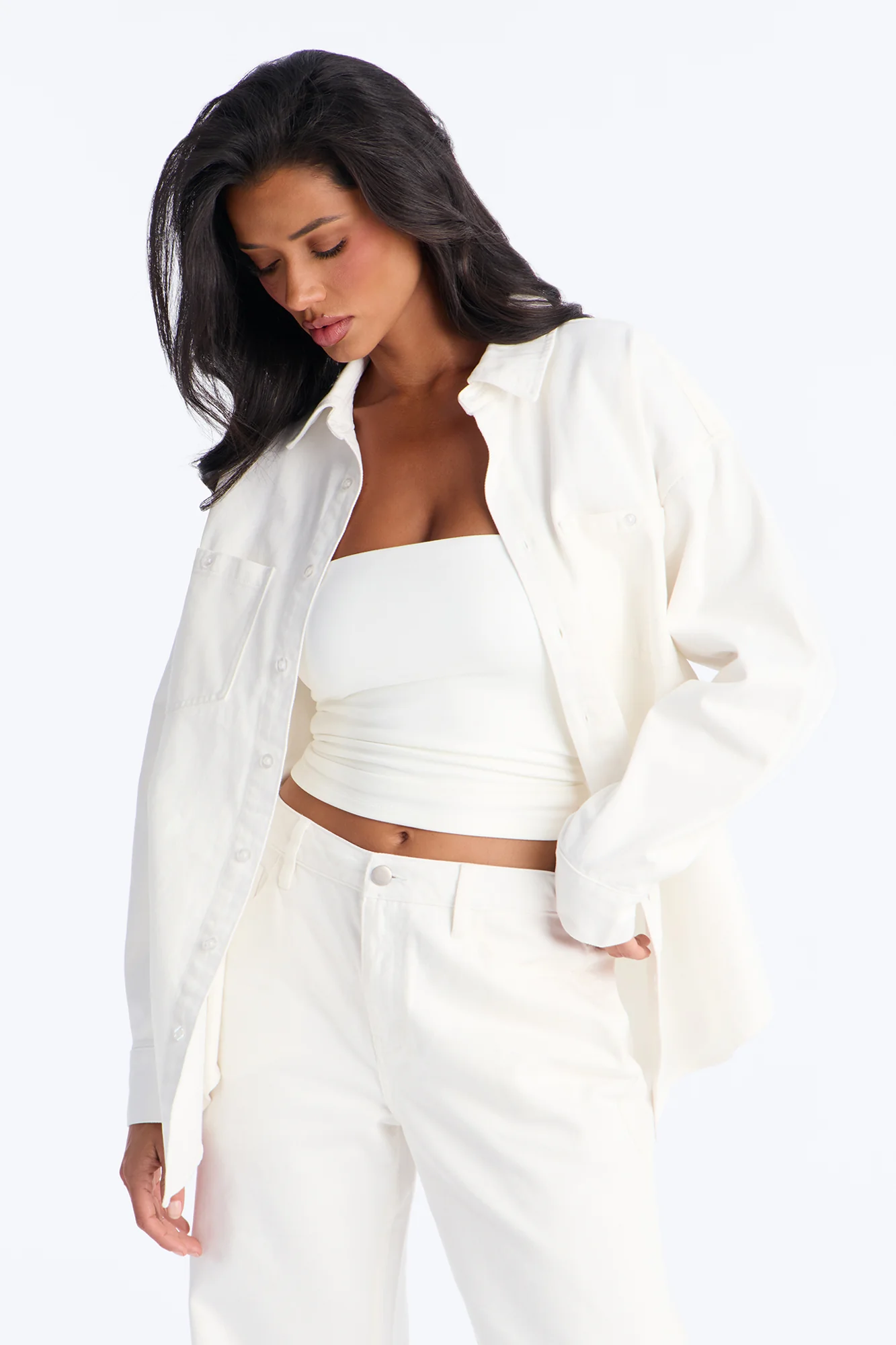 Del Rey Denim Pant Set - White - Image 2