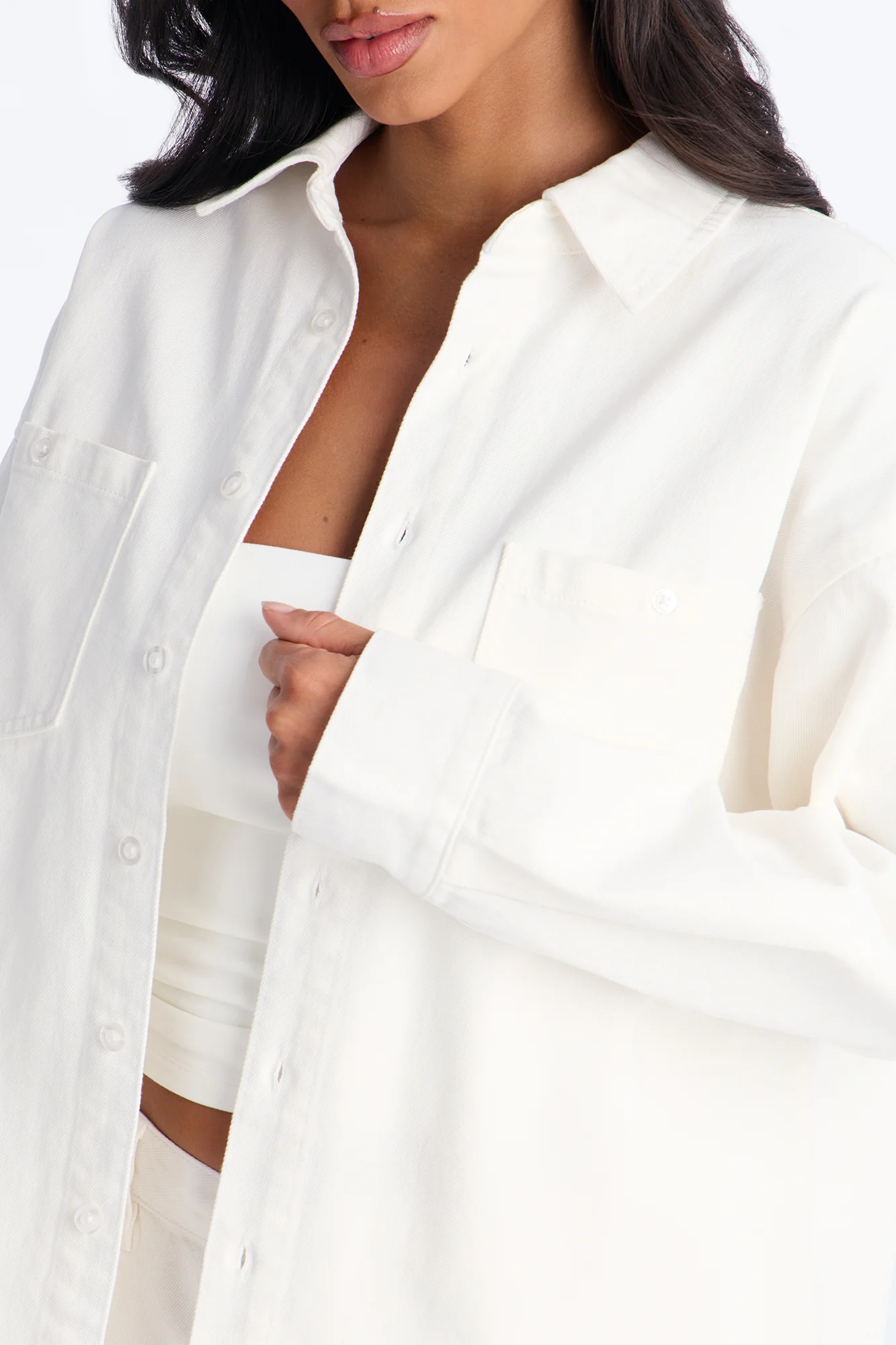 Del Rey Denim Pant Set - White - Image 4