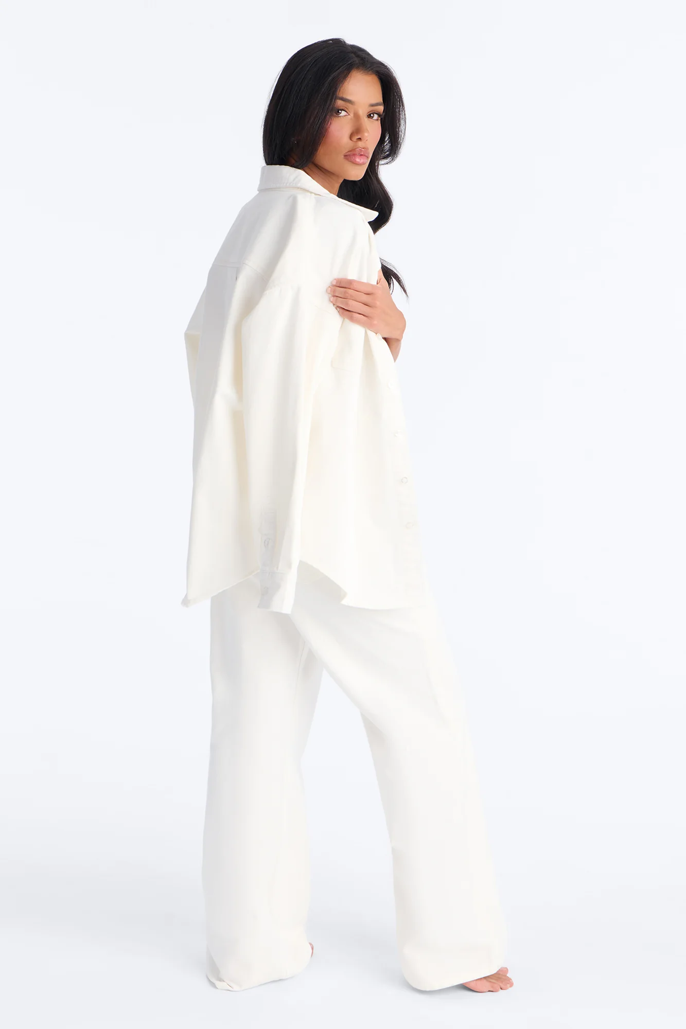 Del Rey Denim Pant Set - White - Image 5