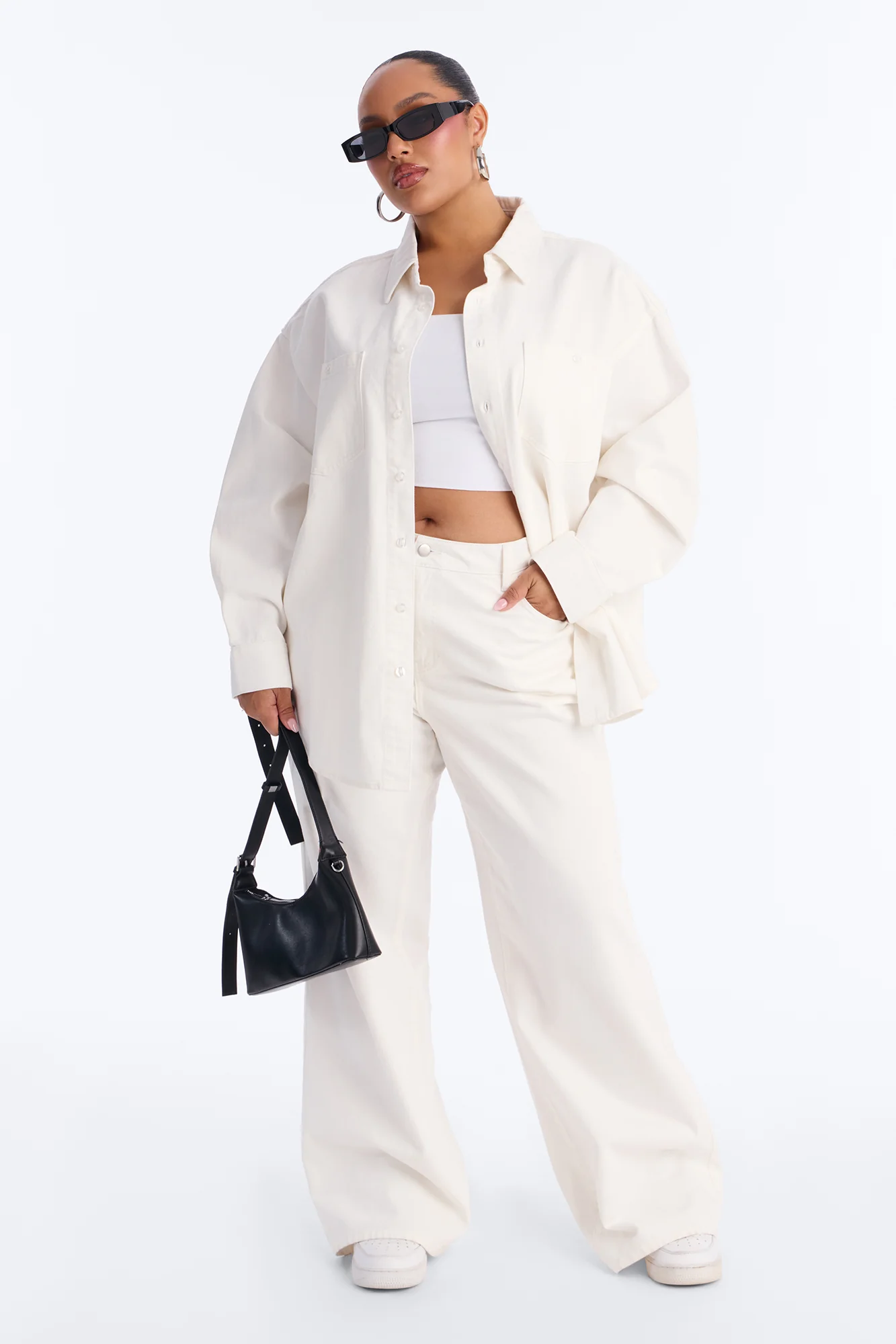 Del Rey Denim Pant Set - White - Image 6