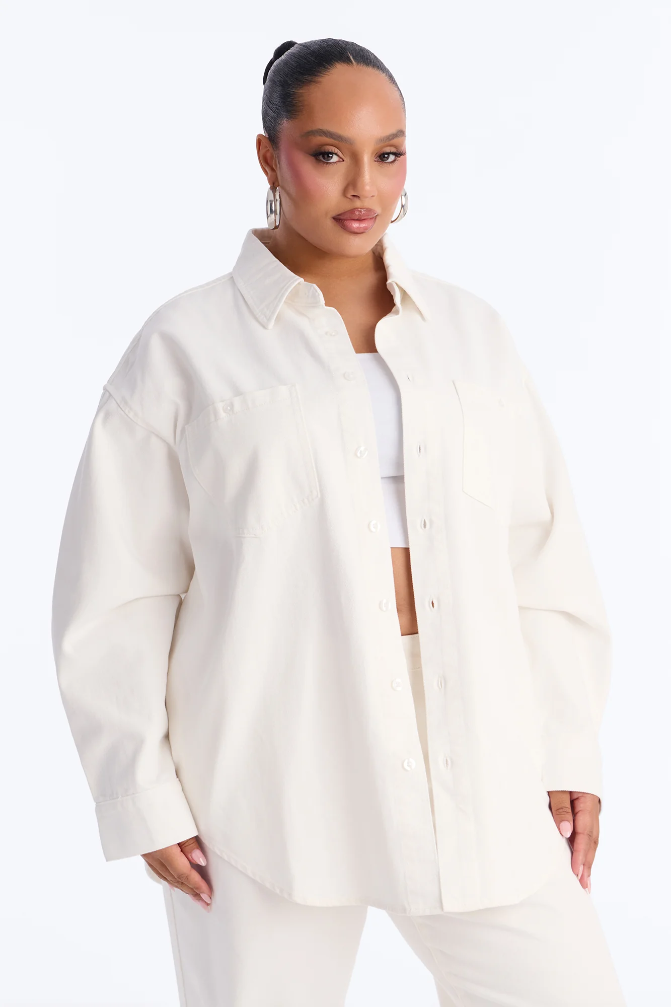 Del Rey Denim Pant Set - White - Image 7