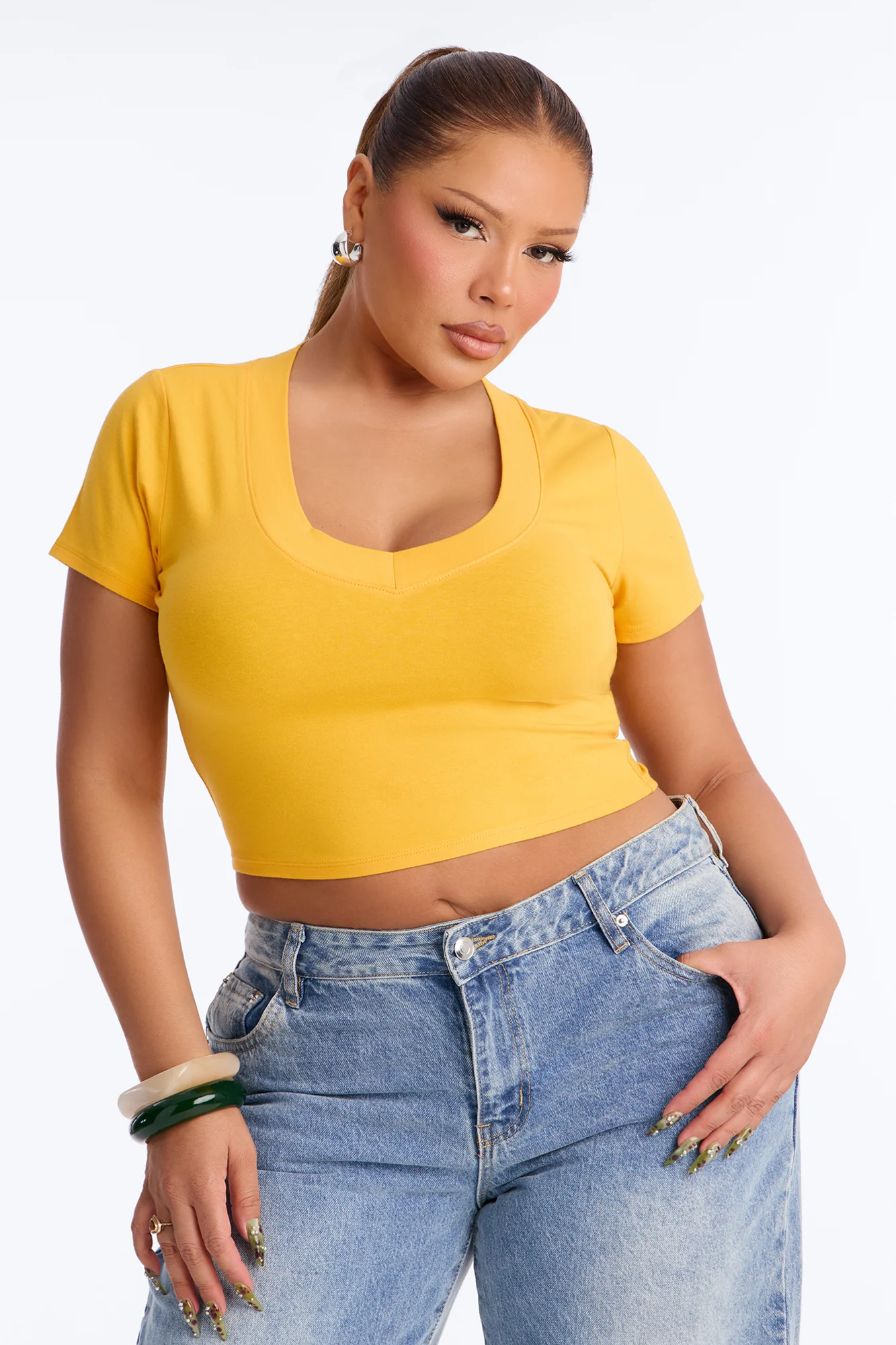 Delaney Short Sleeve Top - Orange - Image 5