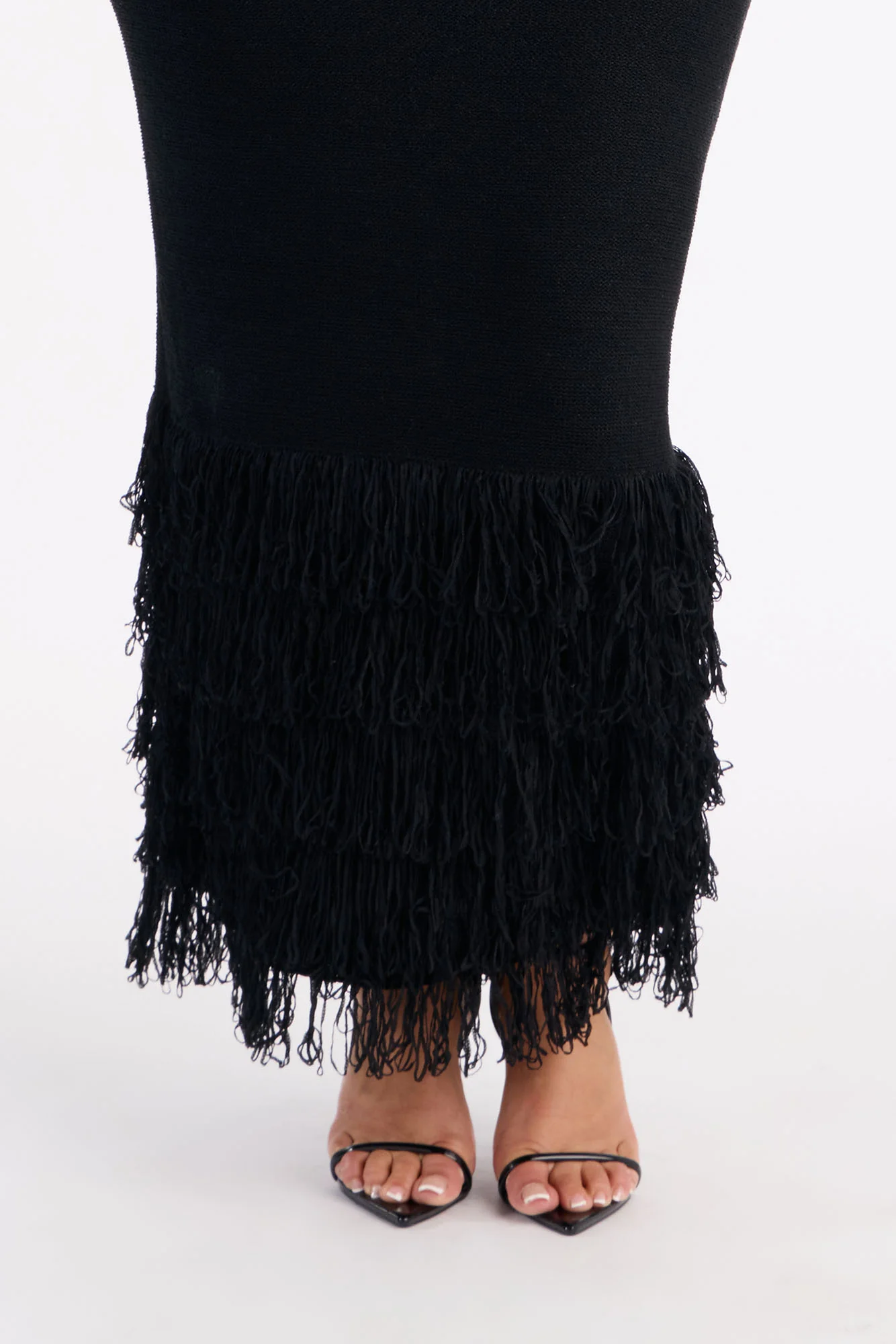 Delany Long Sleeve Knit Maxi Dress - Black - Image 6