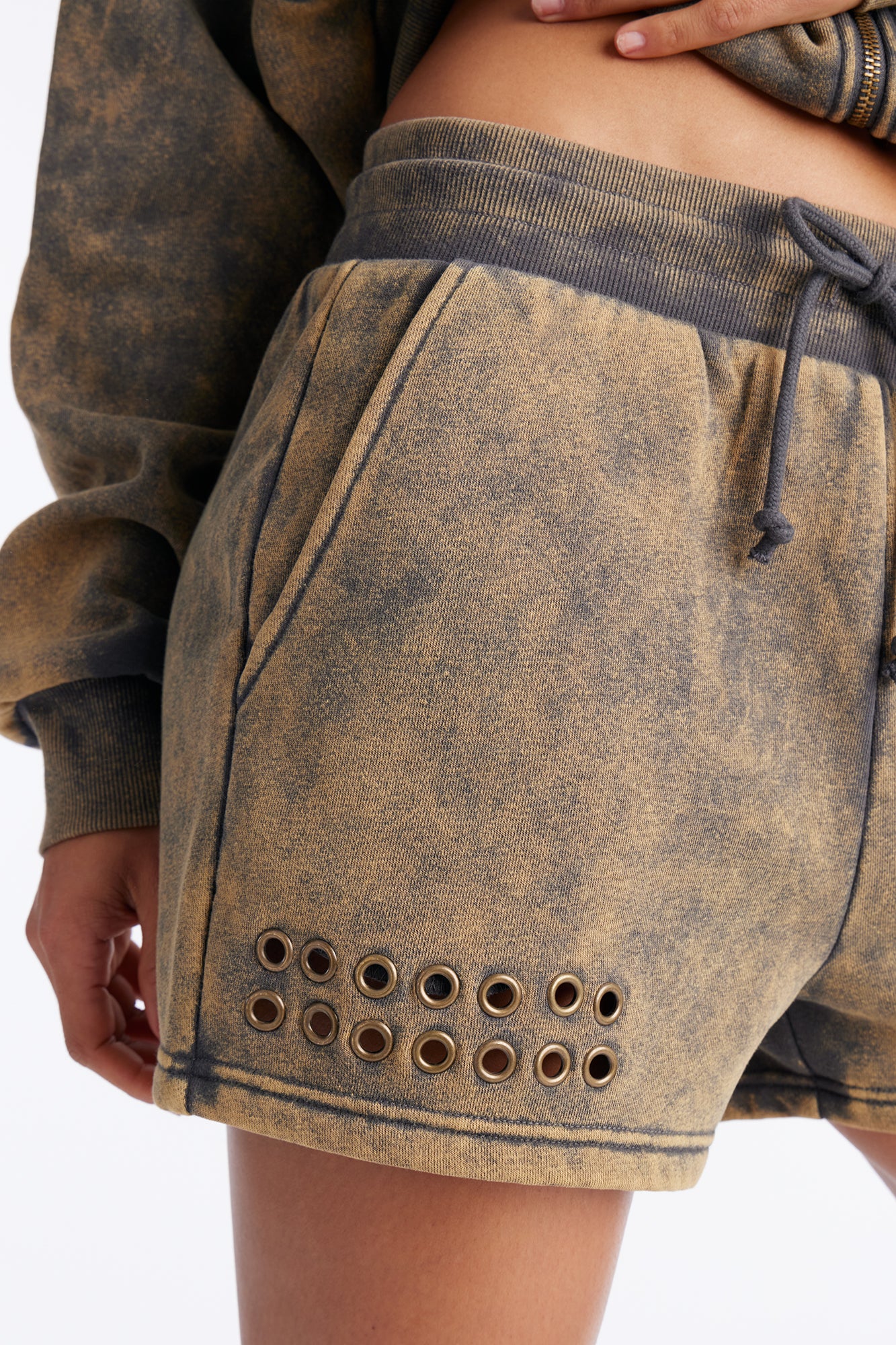 Deliah Fleece Washed Short Set - Vintage Wash - Image 4