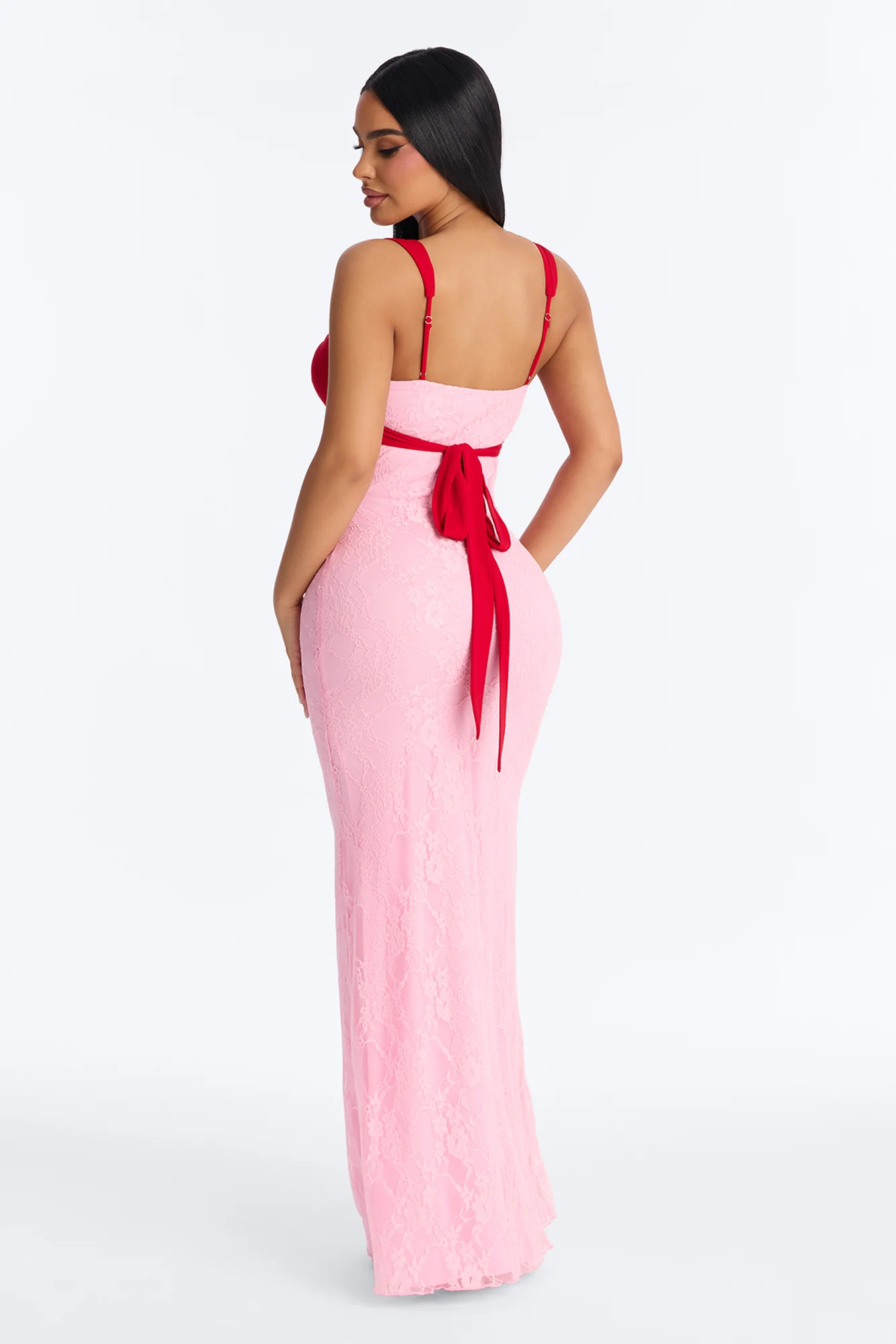 Delphine Lace Maxi Dress - Pink/combo - Image 3