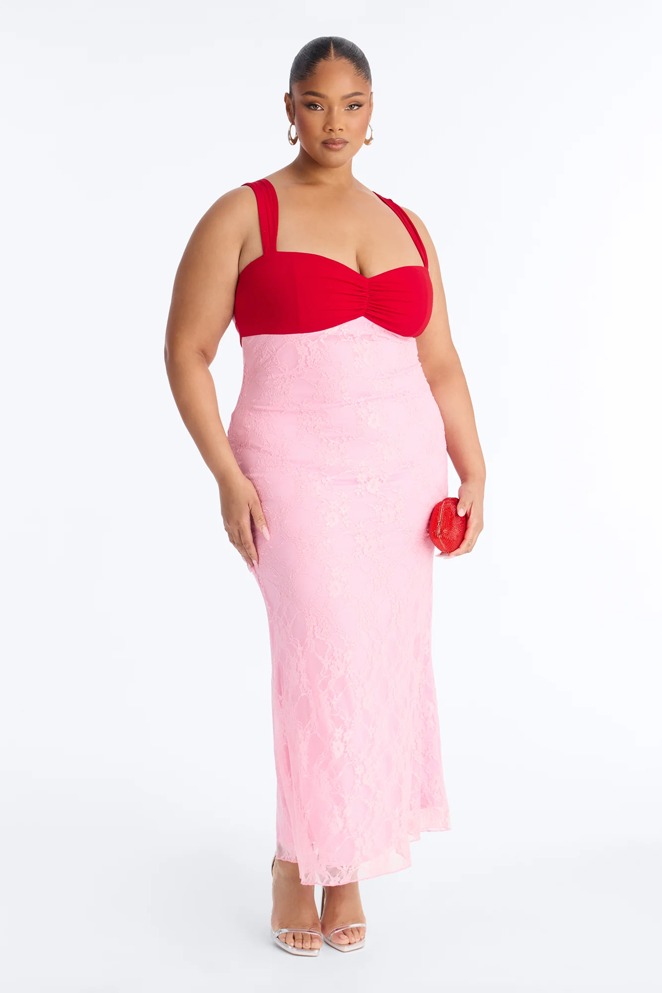 Delphine Lace Maxi Dress - Pink/combo - Image 4