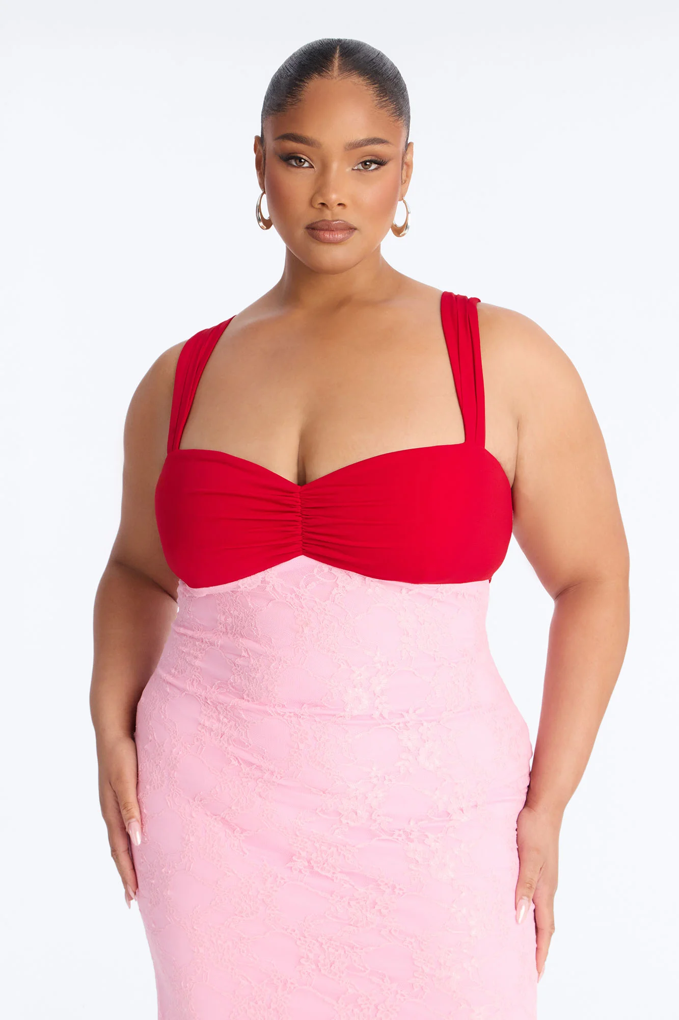 Delphine Lace Maxi Dress - Pink/combo - Image 6