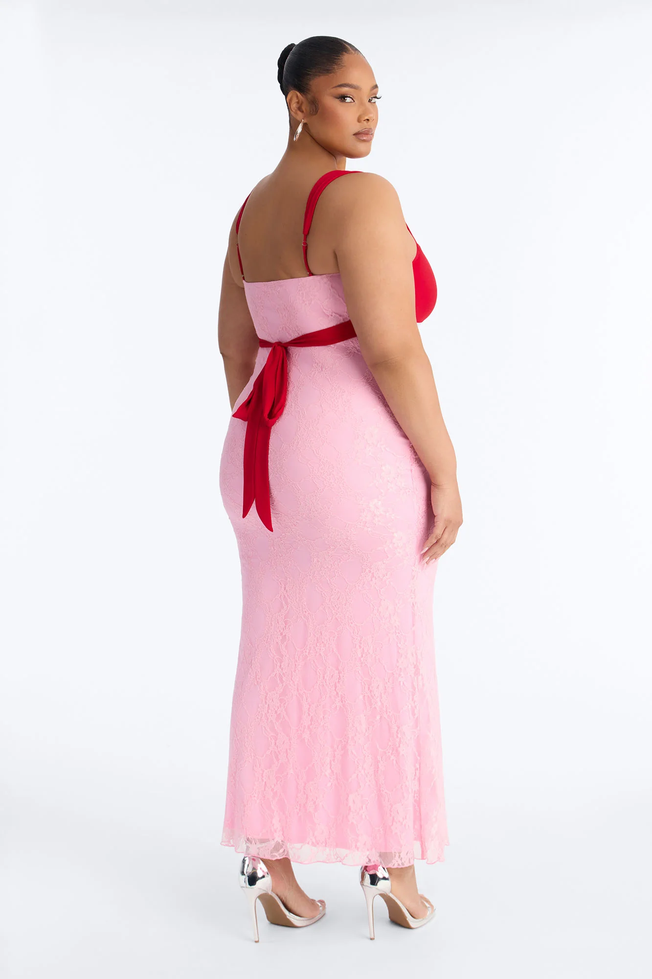 Delphine Lace Maxi Dress - Pink/combo - Image 8