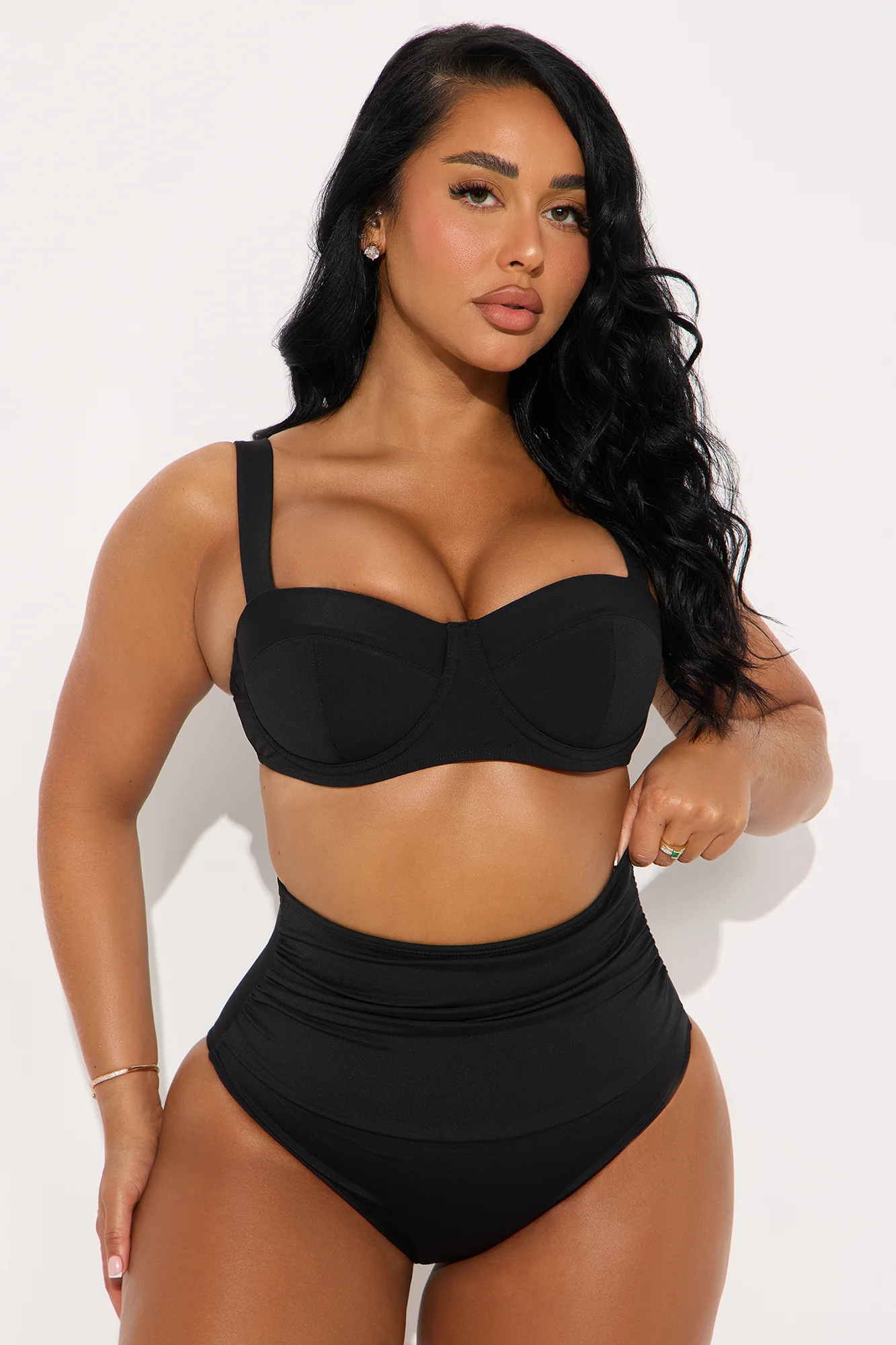 Delvina Bra Cup Bikini Top - Black - Image 2