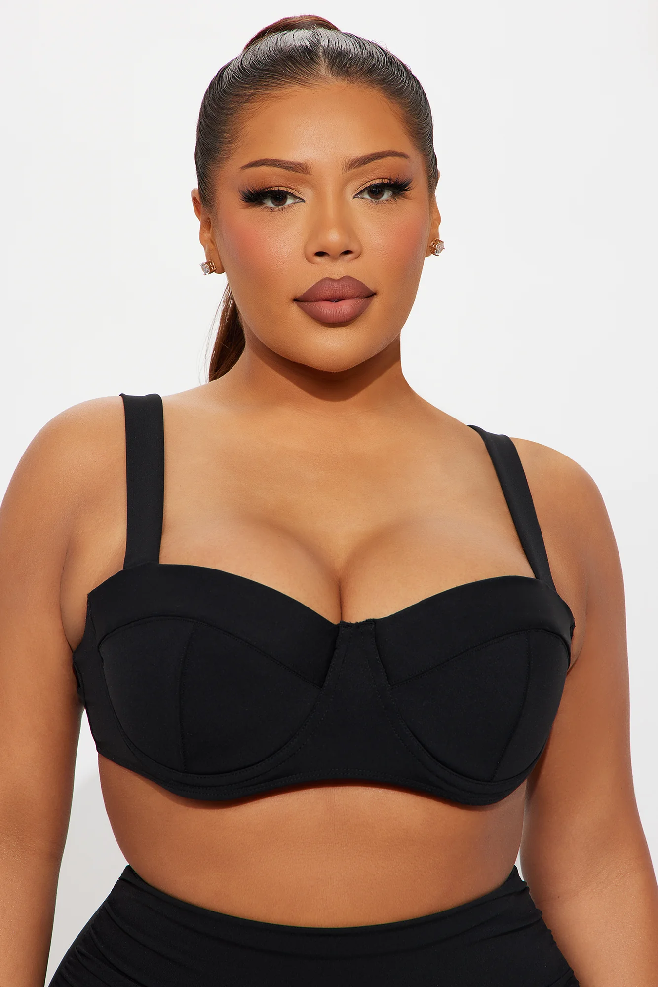 Delvina Bra Cup Bikini Top - Black - Image 4