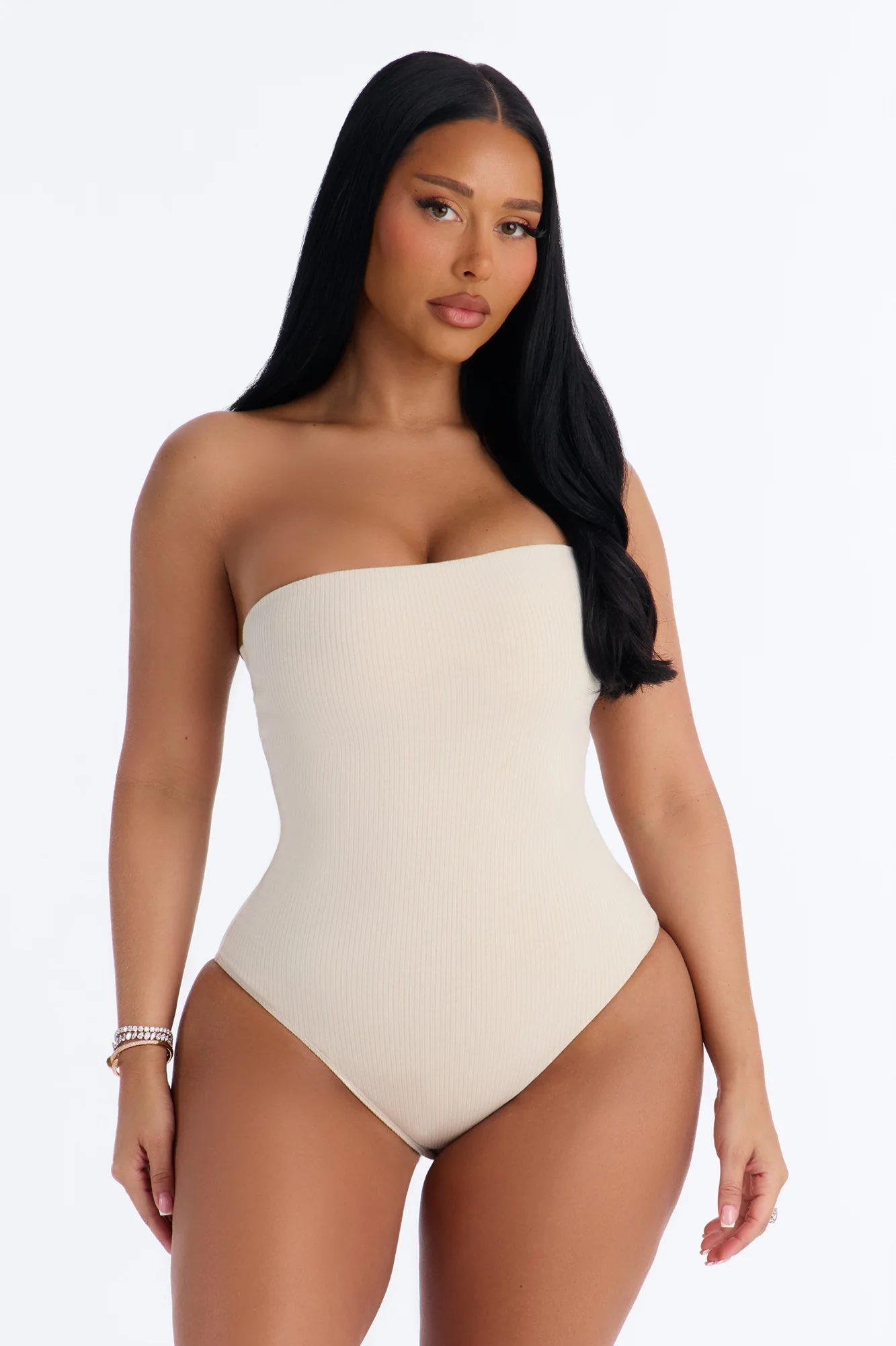 Demi Double Lined Tube Bodysuit - Stone