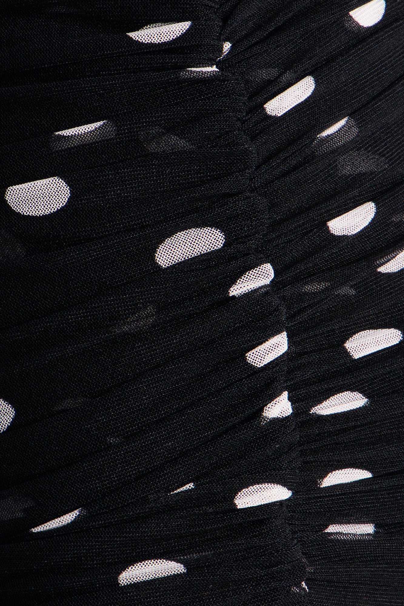 Demi Off Shoulder Polka Dot Mesh Bodysuit - Black/White - Image 9