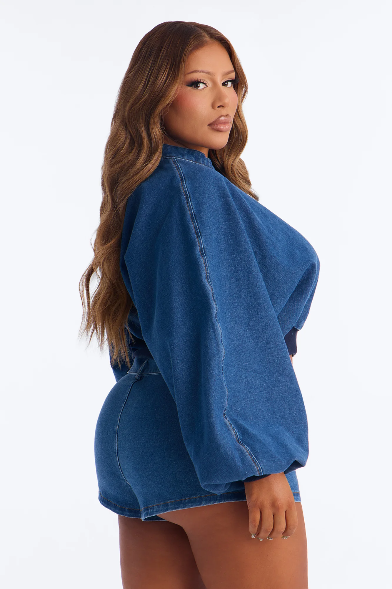 Denim Daze Buckle Short Set - Medium Wash - Image 9