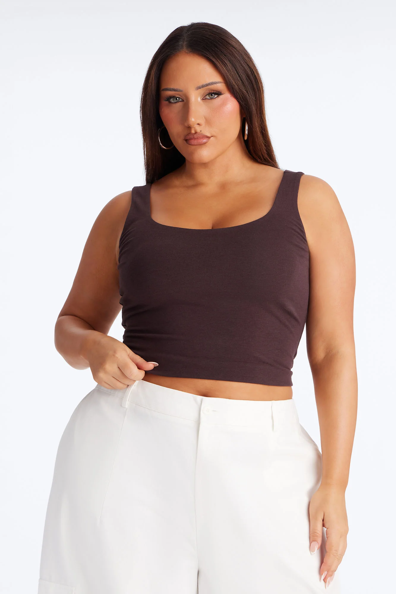 Denise Double Lined Tank - Brown - Image 6