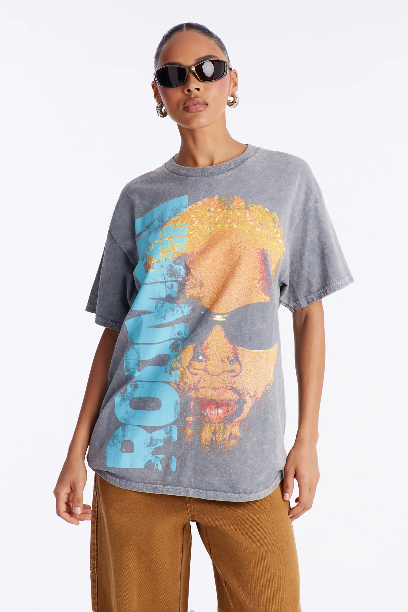 Dennis Rodman Vertical Washed Tee - Dark Grey