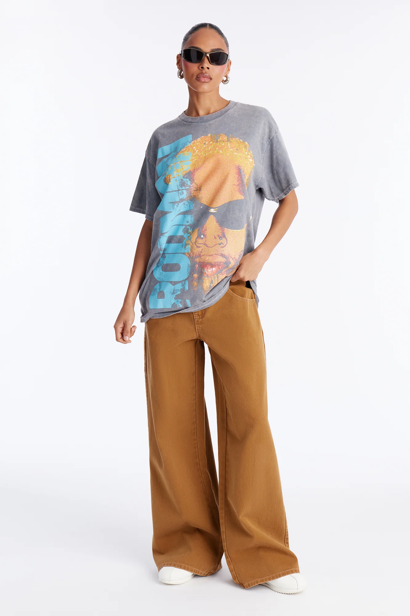 Dennis Rodman Vertical Washed Tee - Dark Grey - Image 2