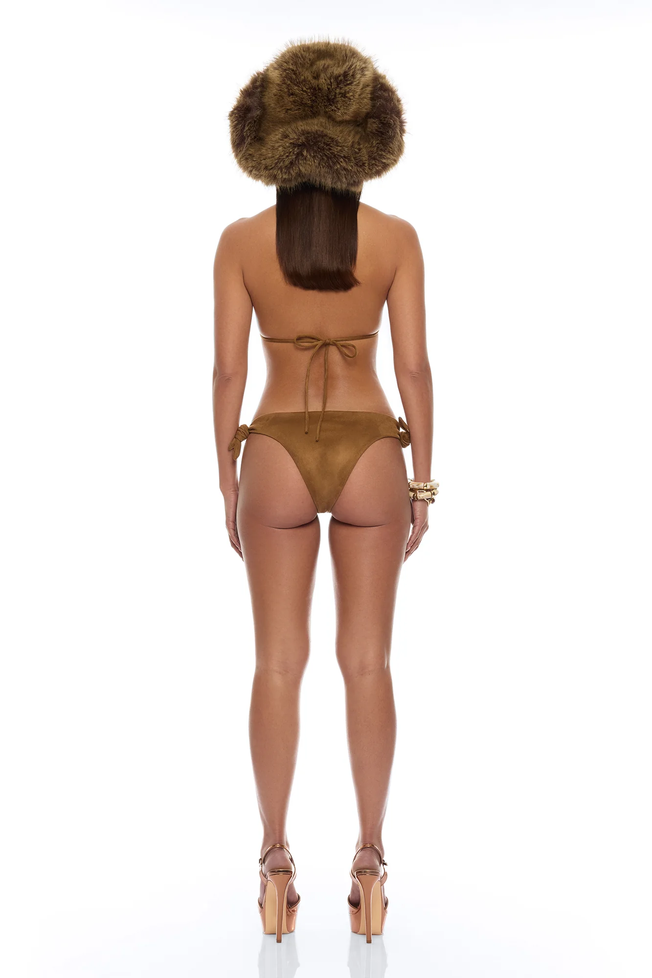 Desert Living 3 Piece Suede Sunsuit Set - Brown - Image 4