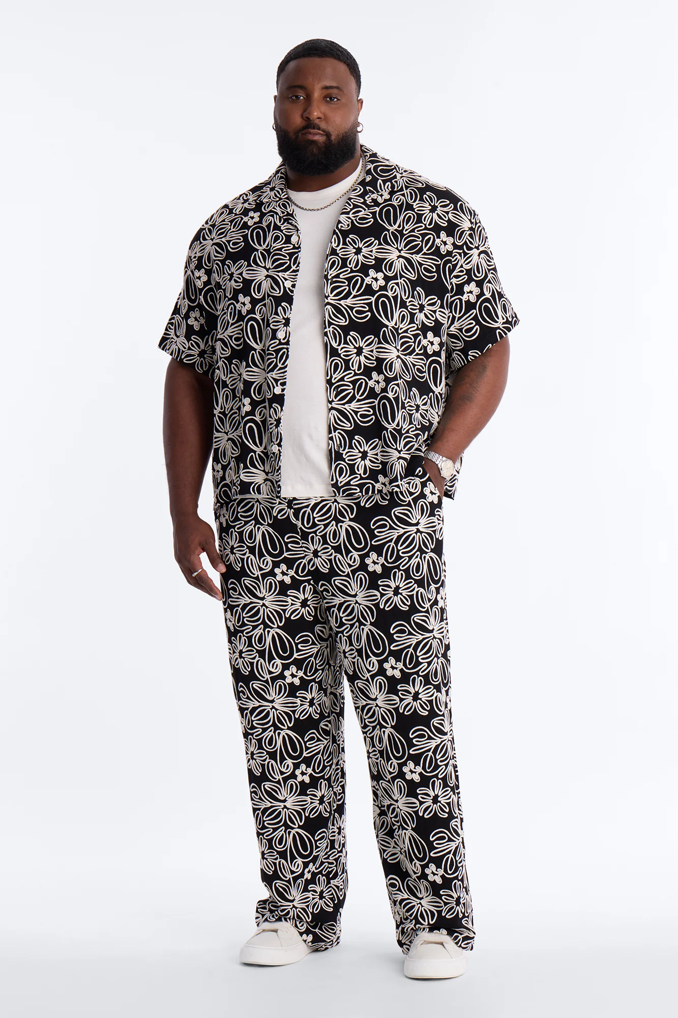 Desert Nights Cuban Collar Shirt - Black - Image 6
