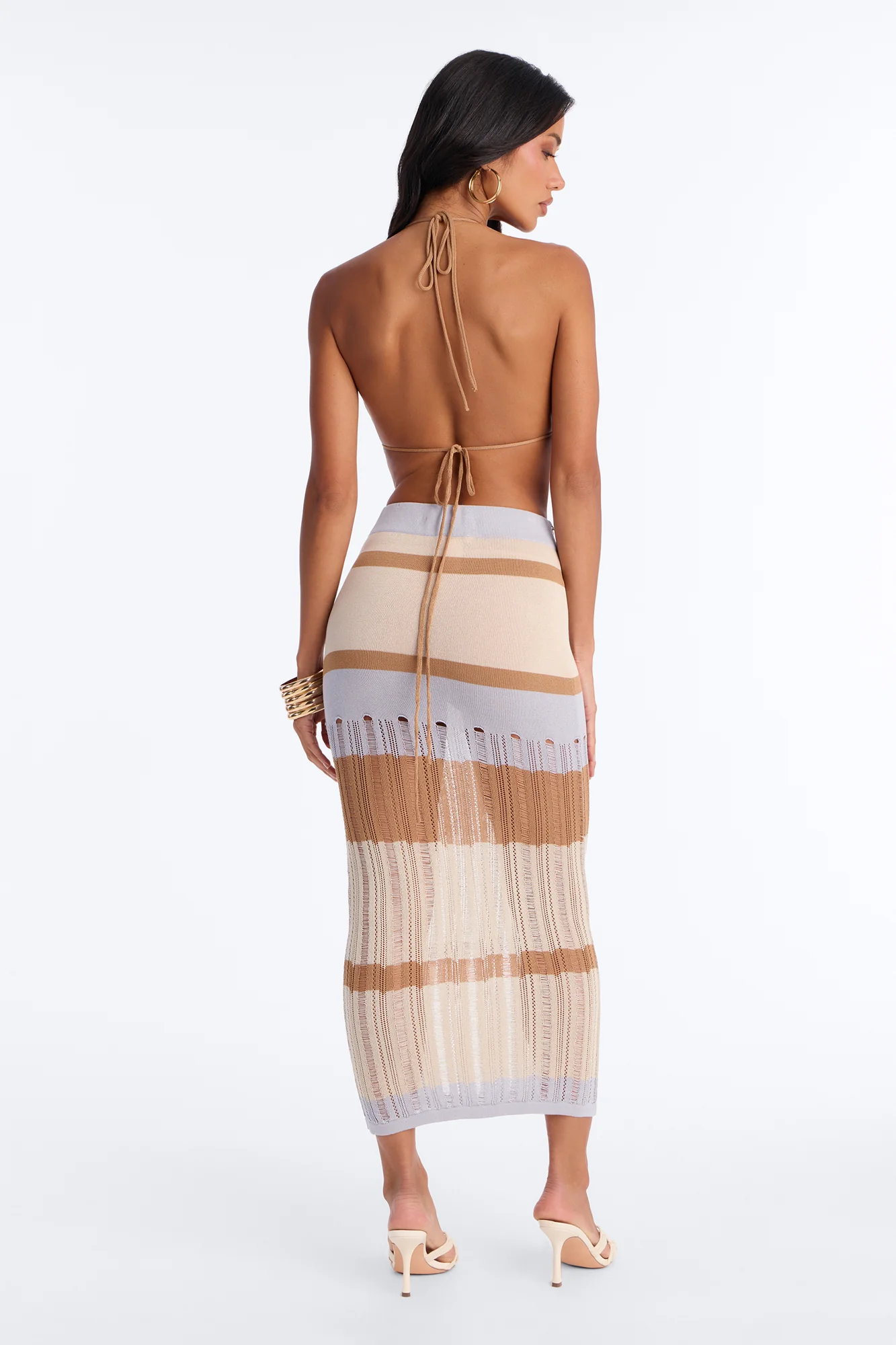 Desert Siren Halter Skirt Set - Taupe/combo - Image 4