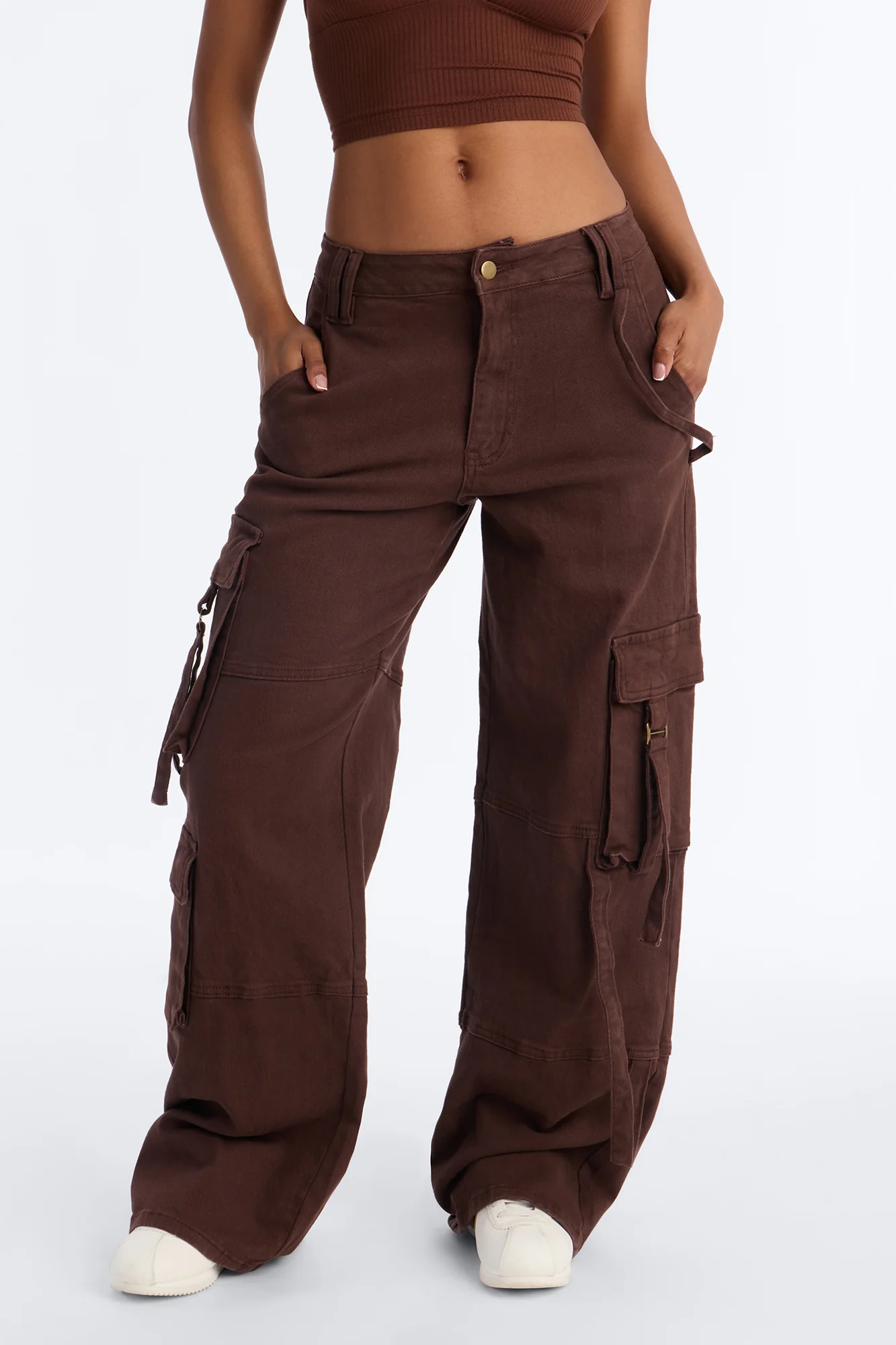 Desi Mineral Wash Cargo Pant - Chocolate - Image 2
