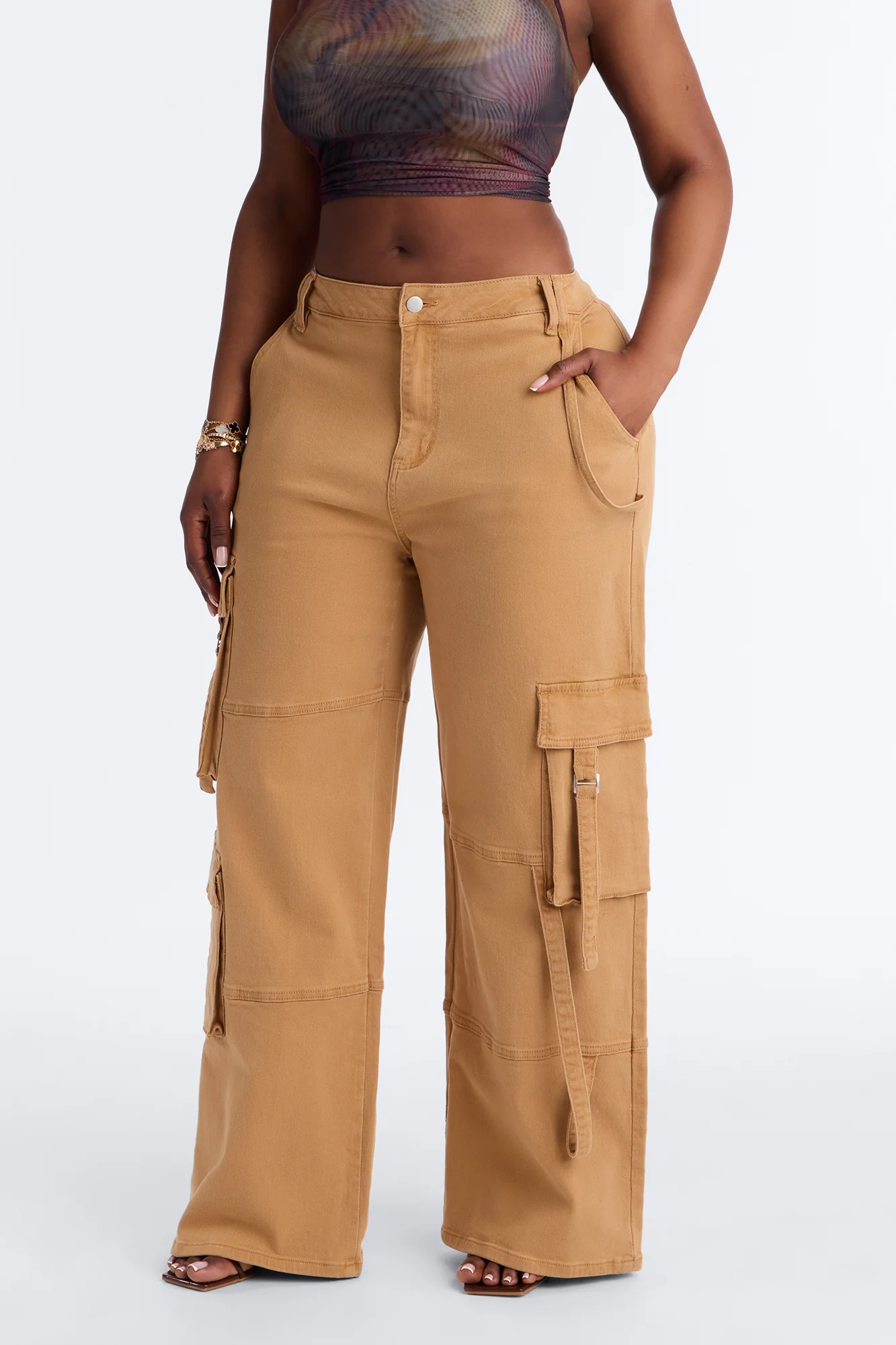 Desi Mineral Wash Cargo Pant - Khaki - Image 7