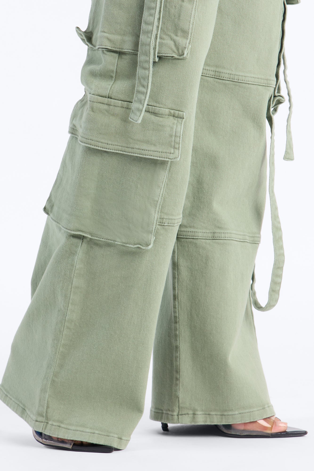Desi Mineral Wash Cargo Pant - Sage - Image 3