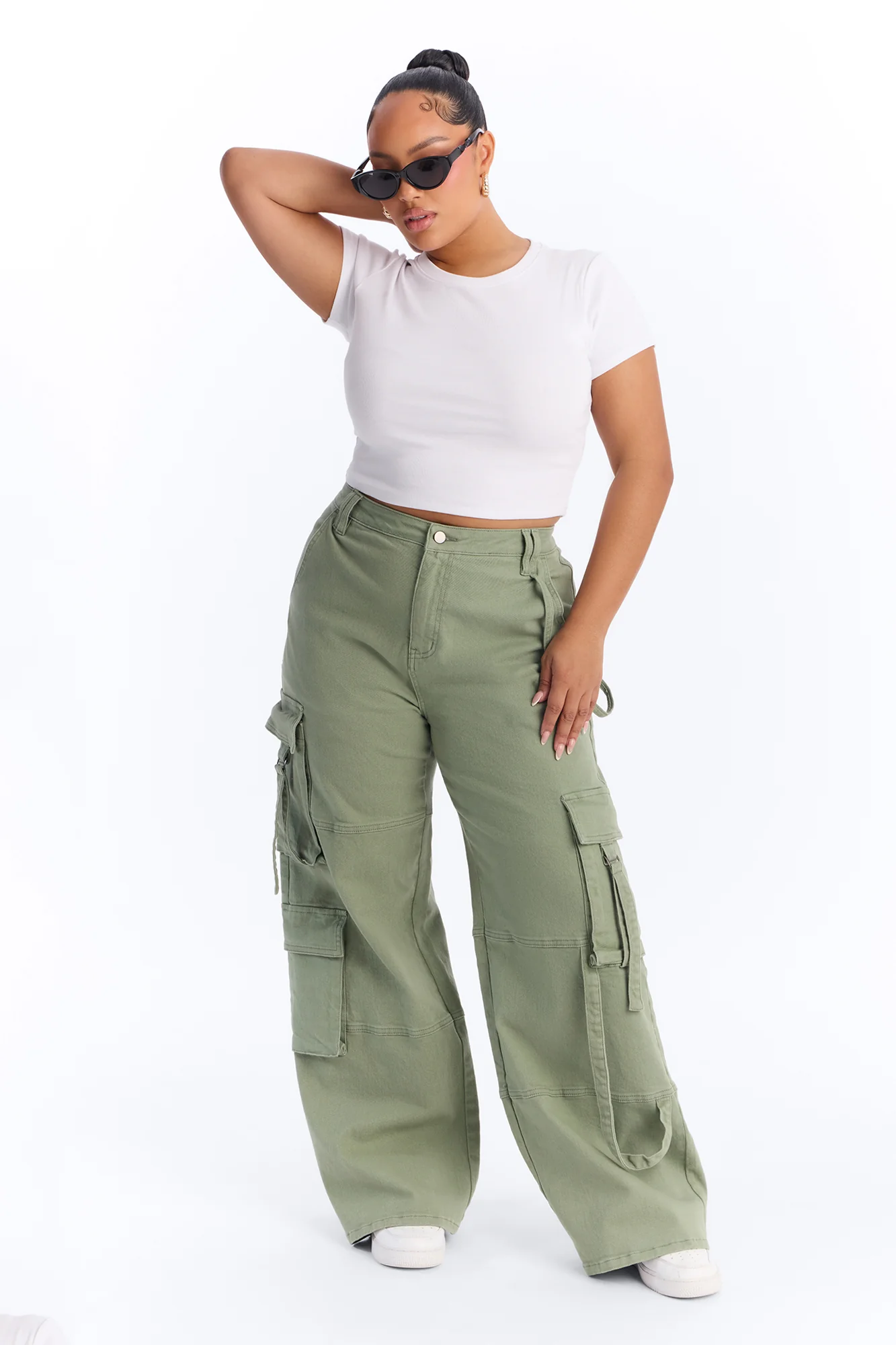 Desi Mineral Wash Cargo Pant - Sage - Image 5